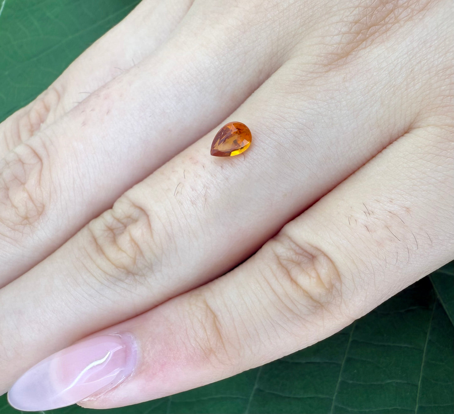 Fiery Orange Spessartine Pear 0.57 Ct