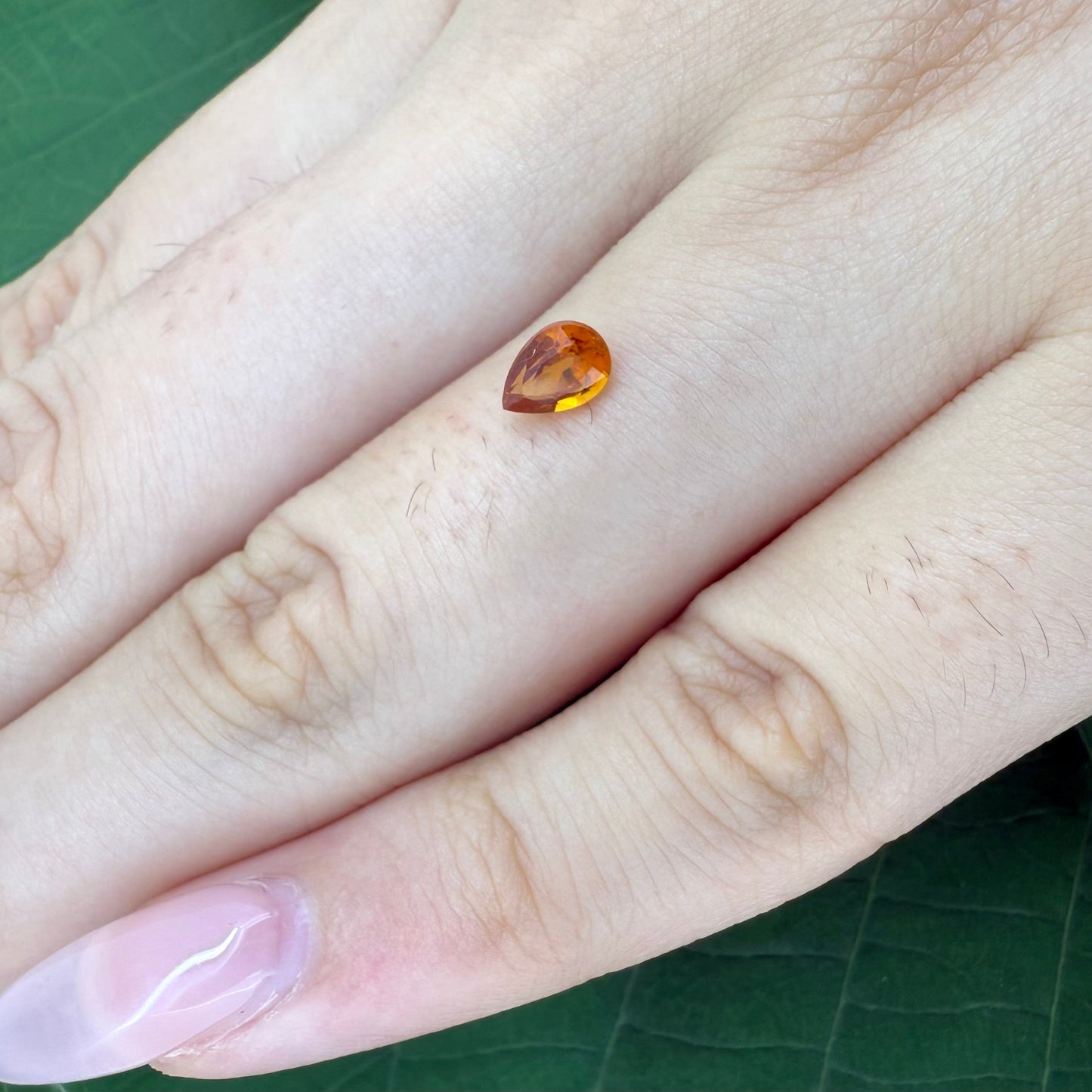Natural Fiery Orange Spessartine gemstone, pear cut
