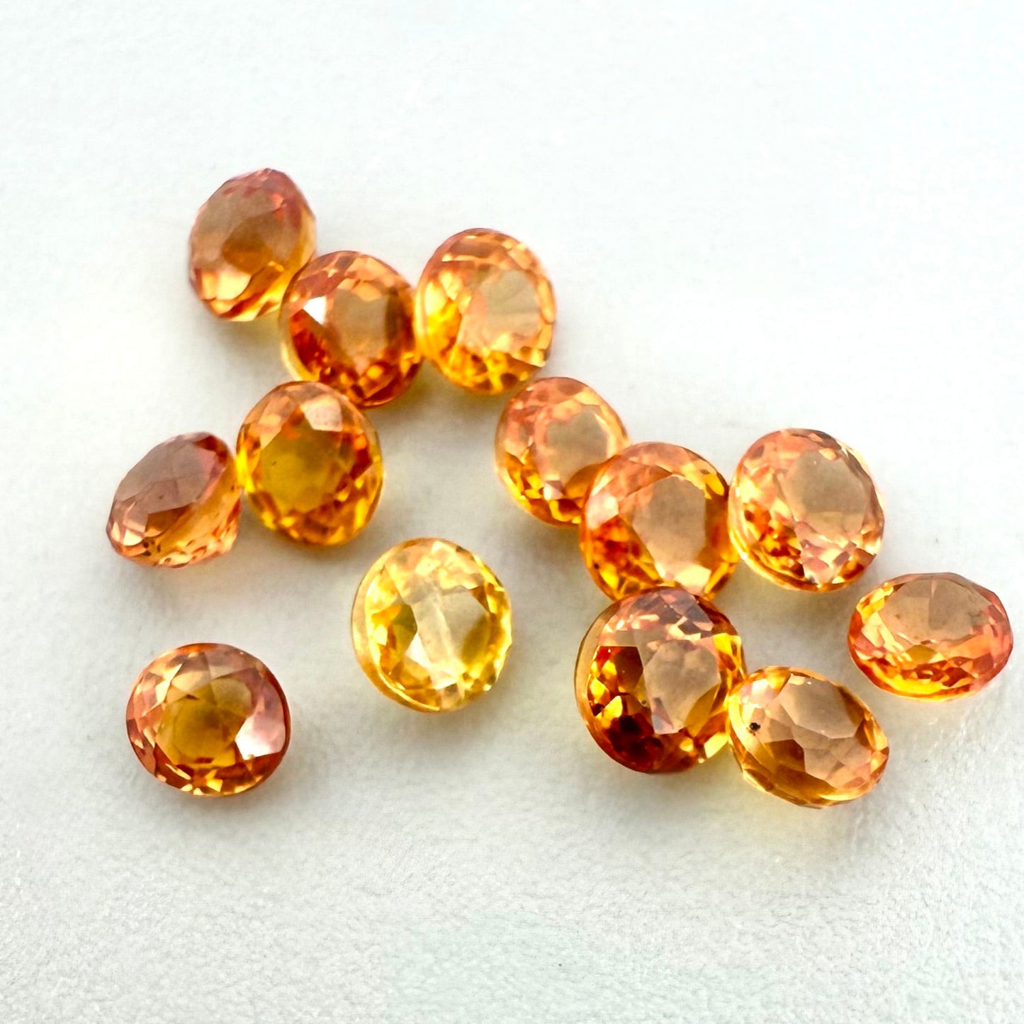 Bi-Color (Yellow, Orange) Sapphire Lot Round 1 Ct