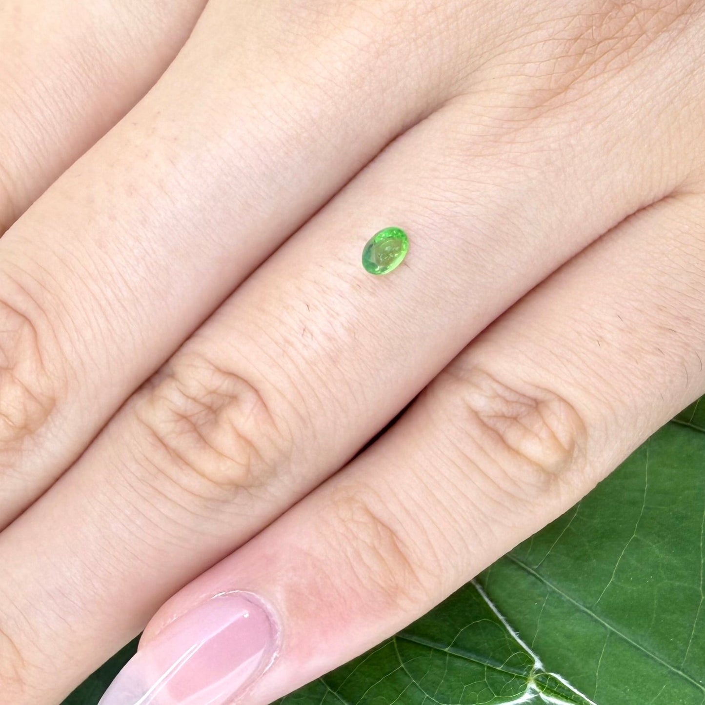 Natural Vibrant Green Tsavorite gemstone, oval cut