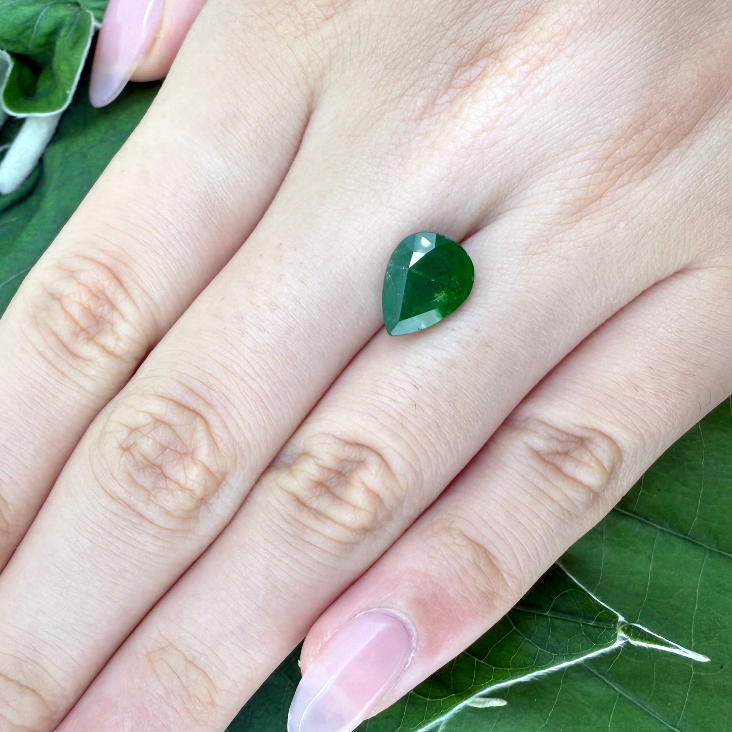 Natural Vibrant Green Tsavorite gemstone, pear cut