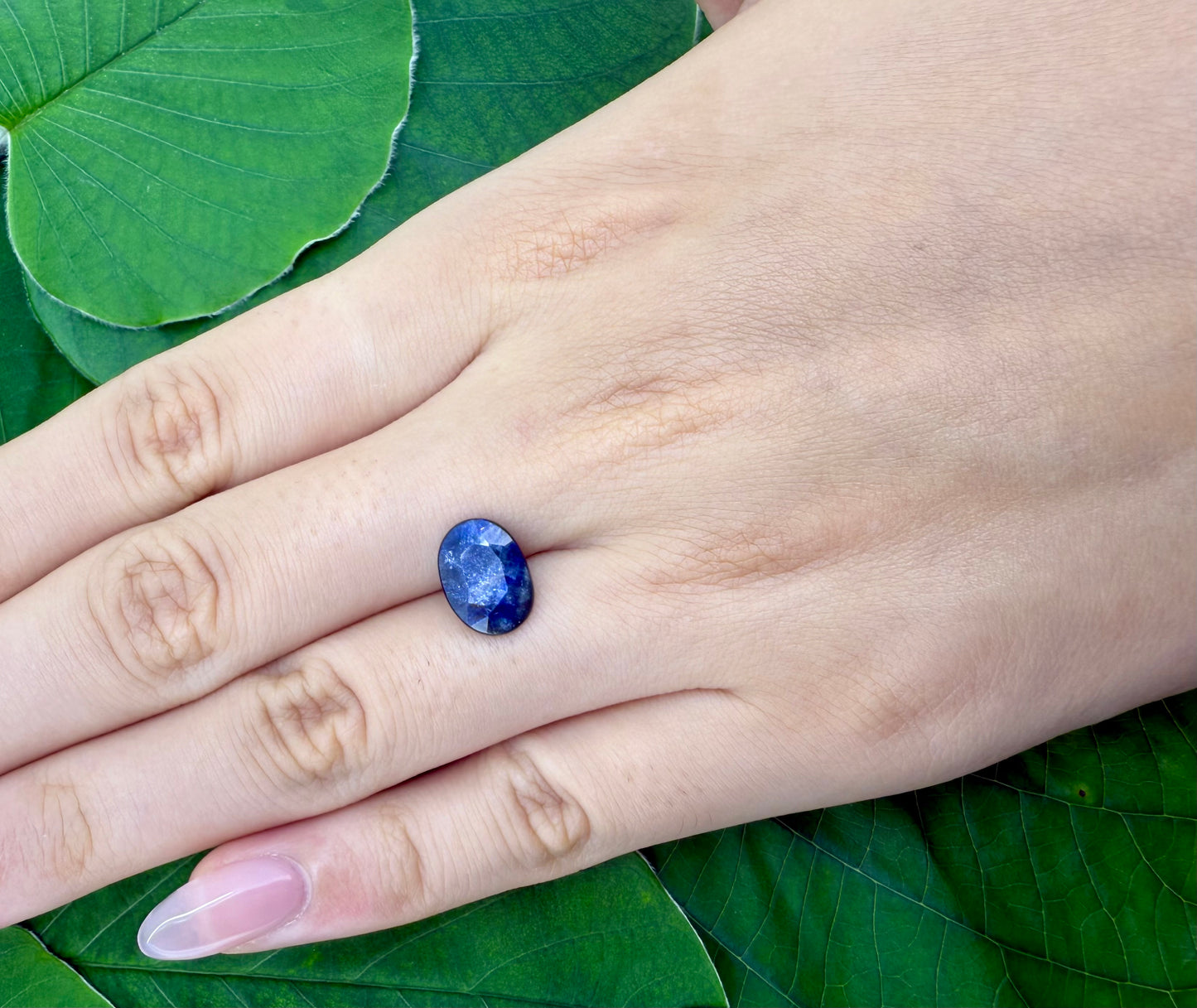 Dark Blue Sapphire ‘Stardust’ Oval 3.1 Ct