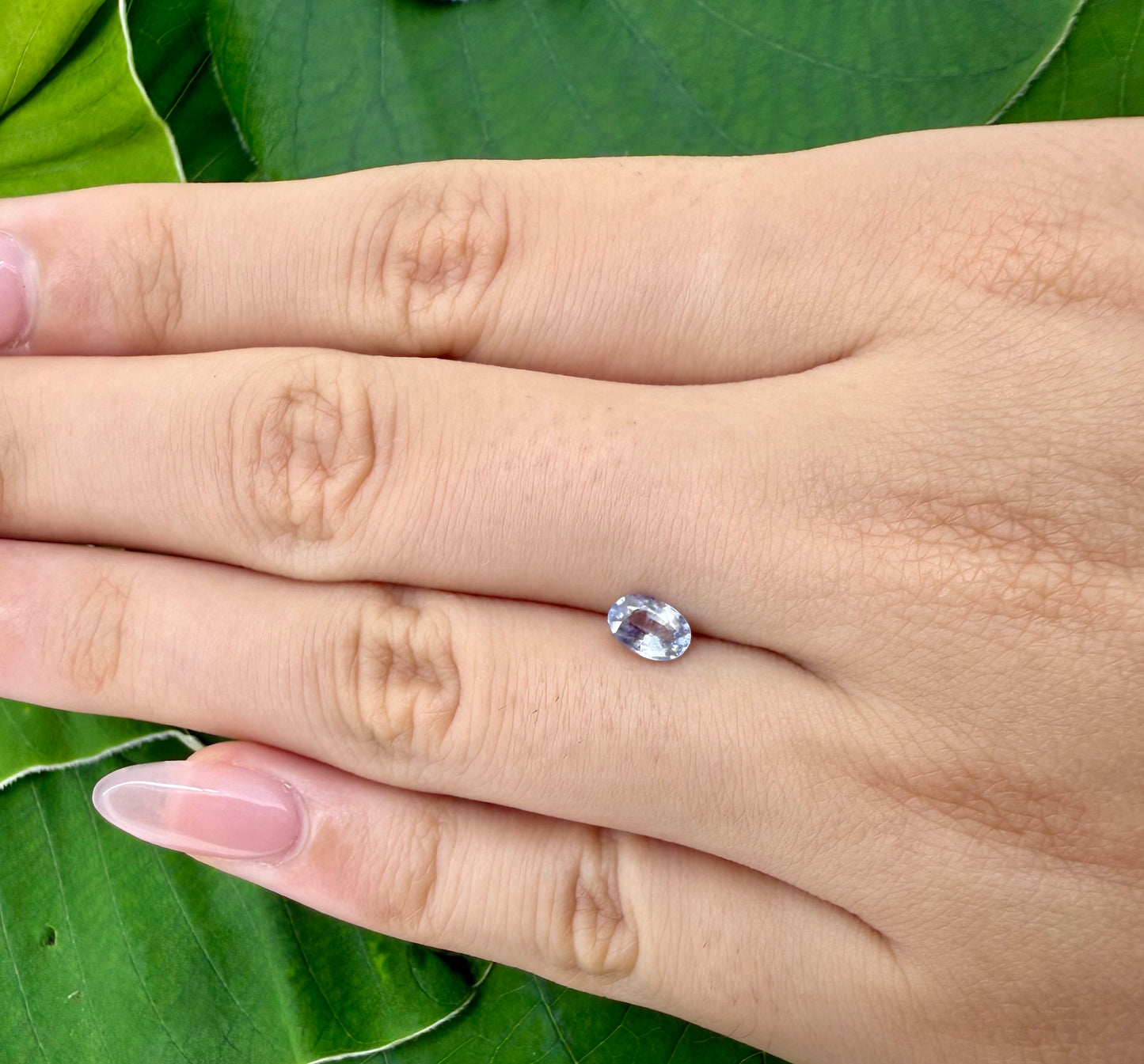 Pale Blue Sapphire Oval 0.63 Ct