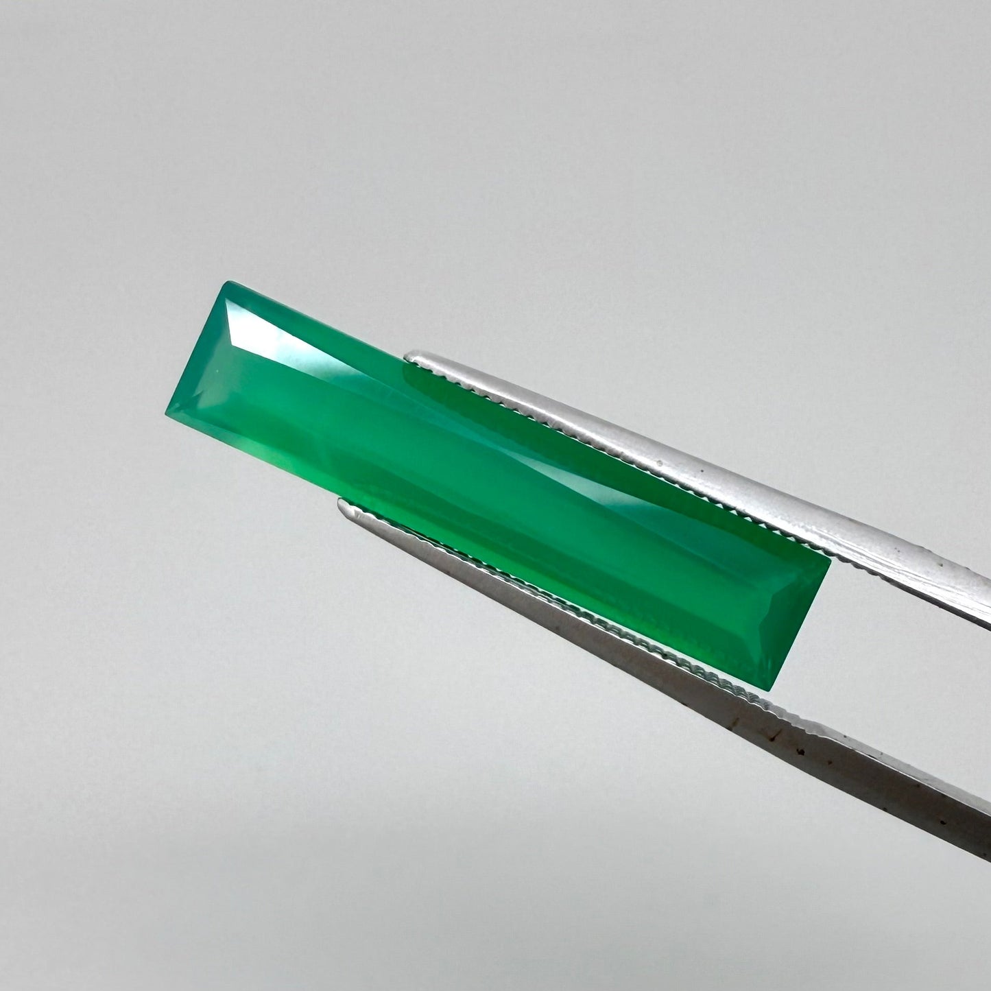 Vibrant Green Chalcedony Baguette 4.85 Ct