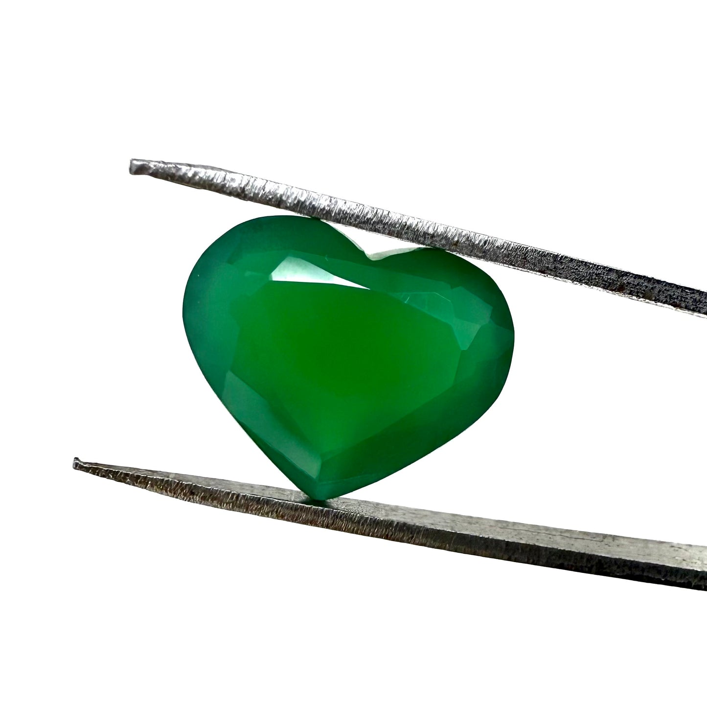 Vibrant Green Chalcedony Heart 3.91 Ct