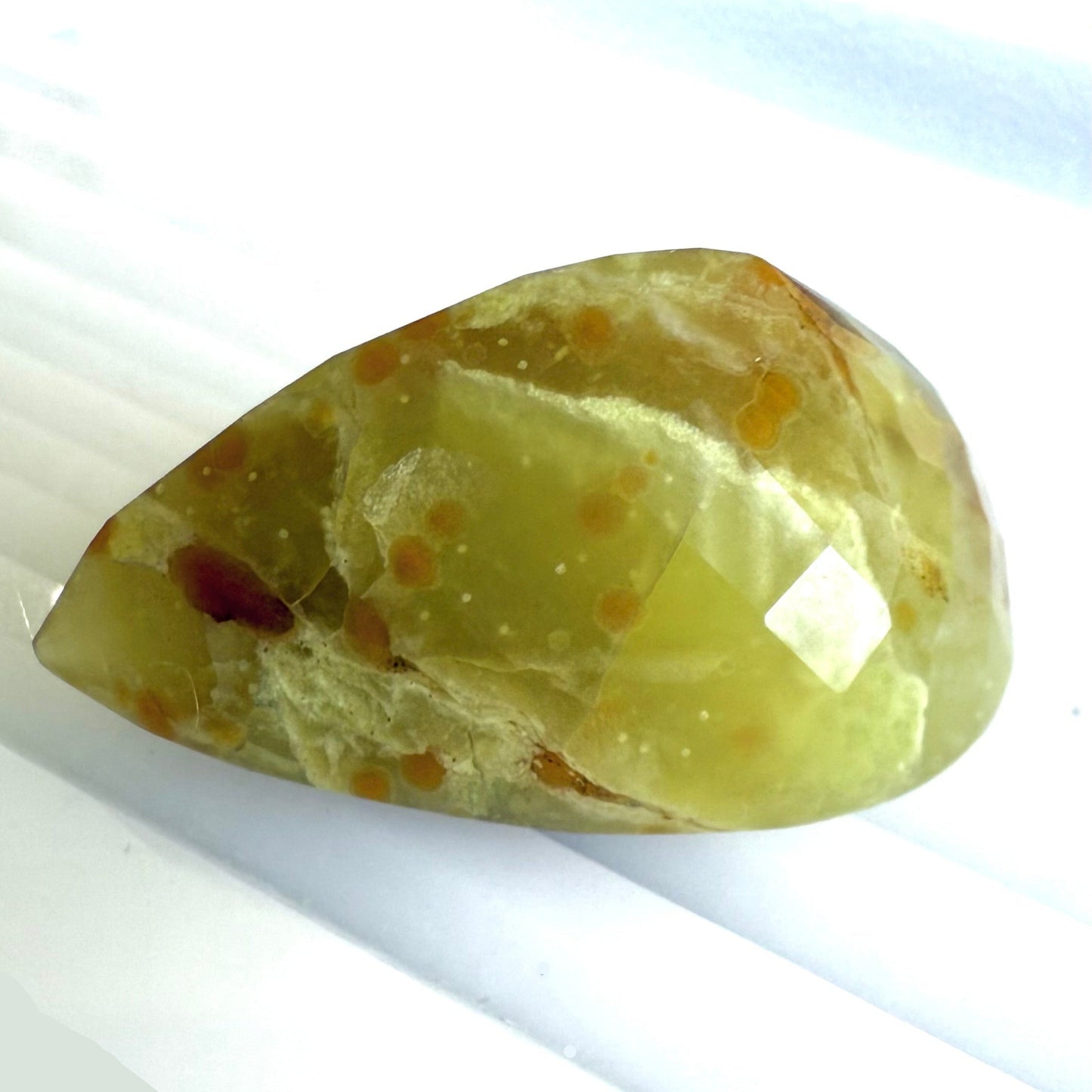 Huge Bi-Color (Yellow Hues w. Orange Spots) Prasopal Pear 47.2 Ct