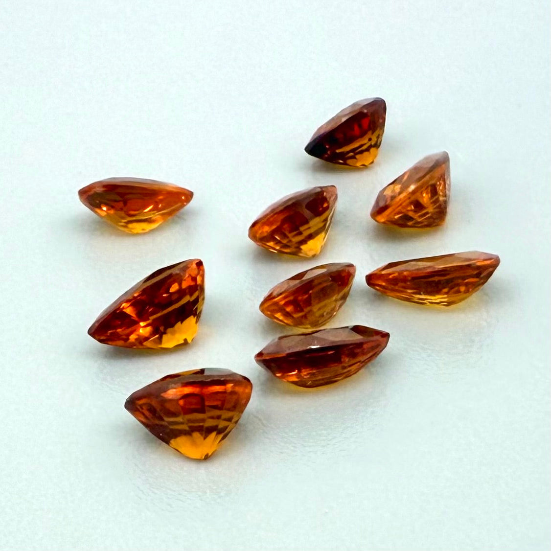 Fiery Orange Spessartine Lot Pear 4.25 Ct