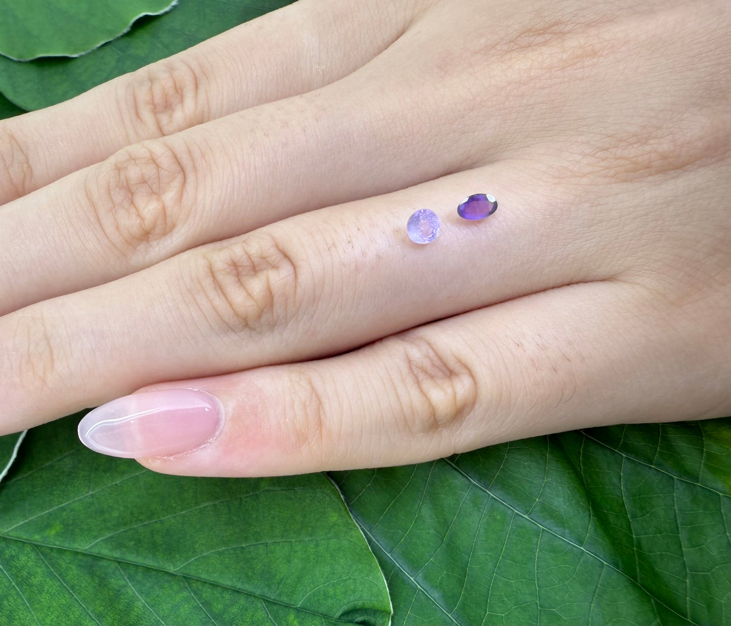 Purple Hue Sapphire Set Oval 0.34 Ct