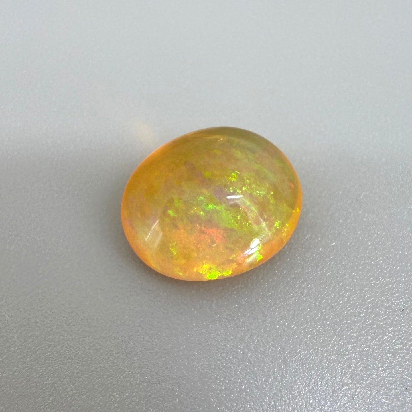 Multi-Color (Orange, Green, Yellow) ‘Play-of-Color’ Opal Cabochon 4.76 Ct