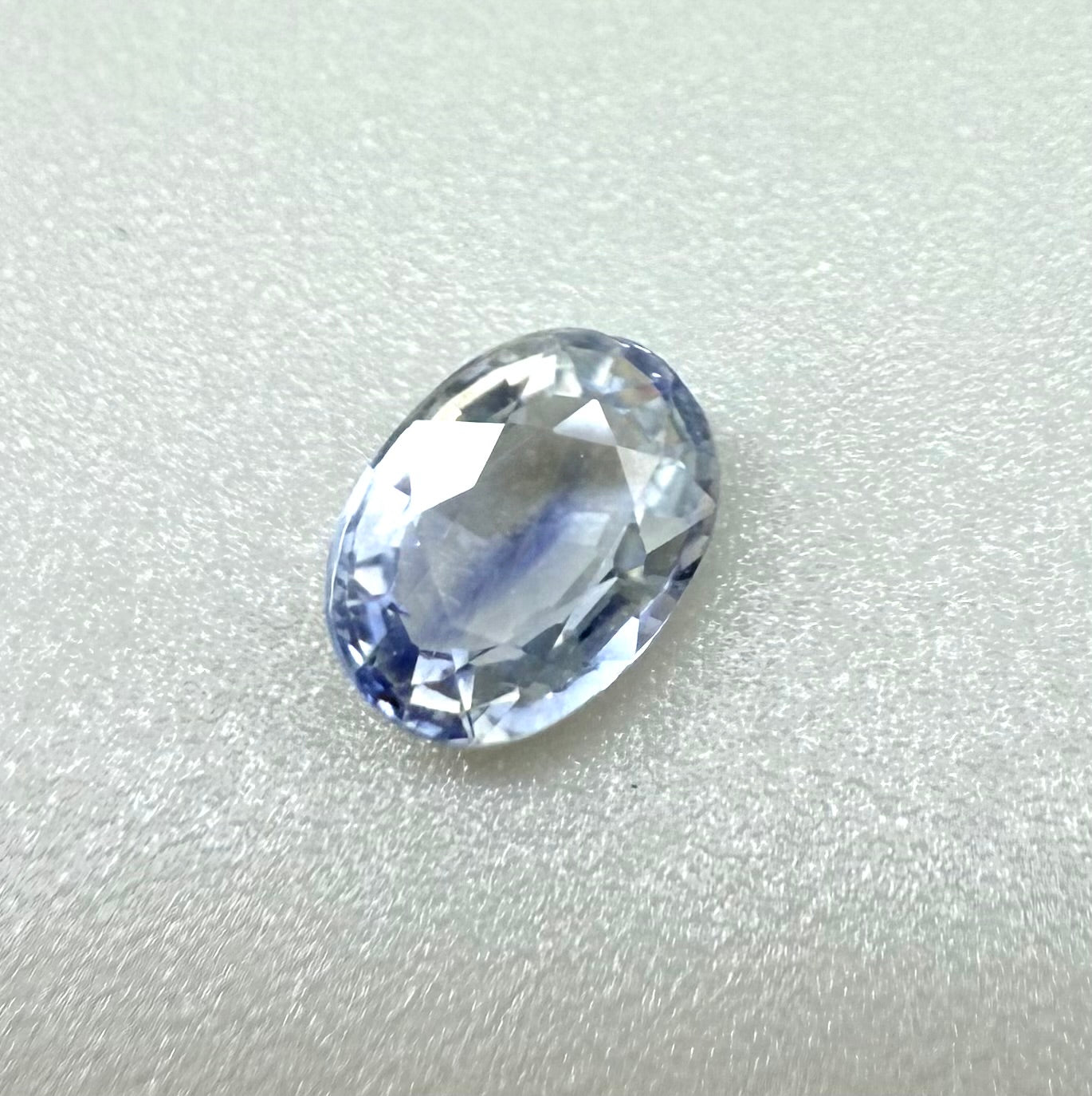 Bi-Color (White Blue) Sapphire Oval 1.12 Ct