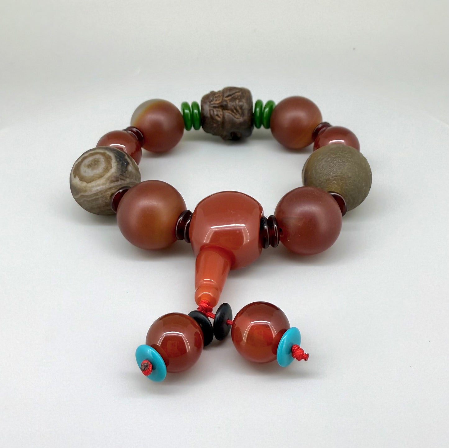 Agate & Carnelian Beaded Bracelet