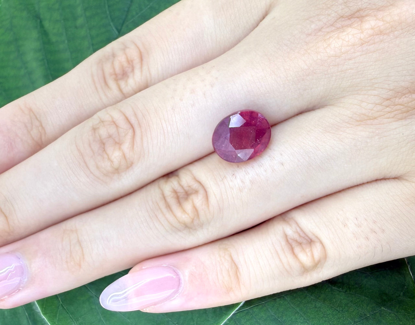 Pinkish Red Ruby Oval 6.3 Ct