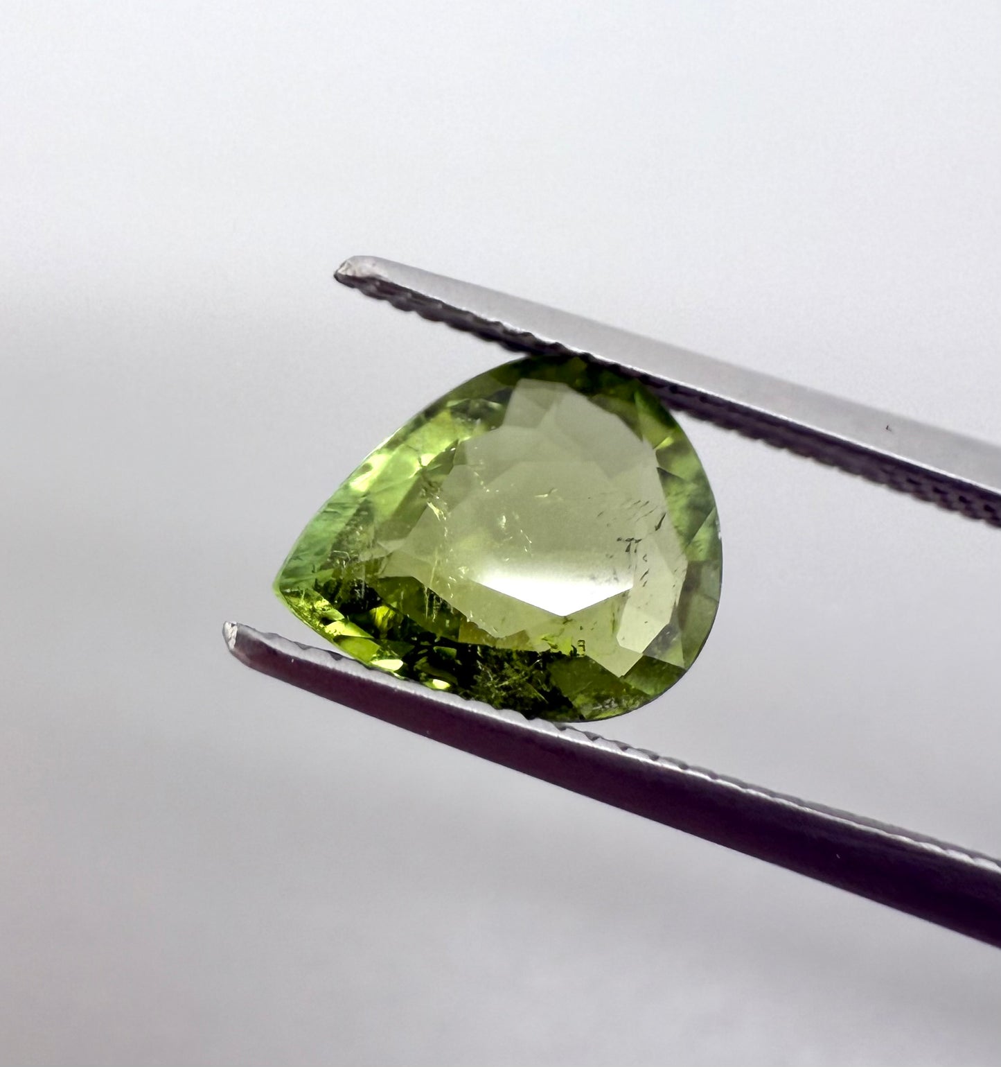 Yellowish Green Tourmaline Pear 1.18 Ct