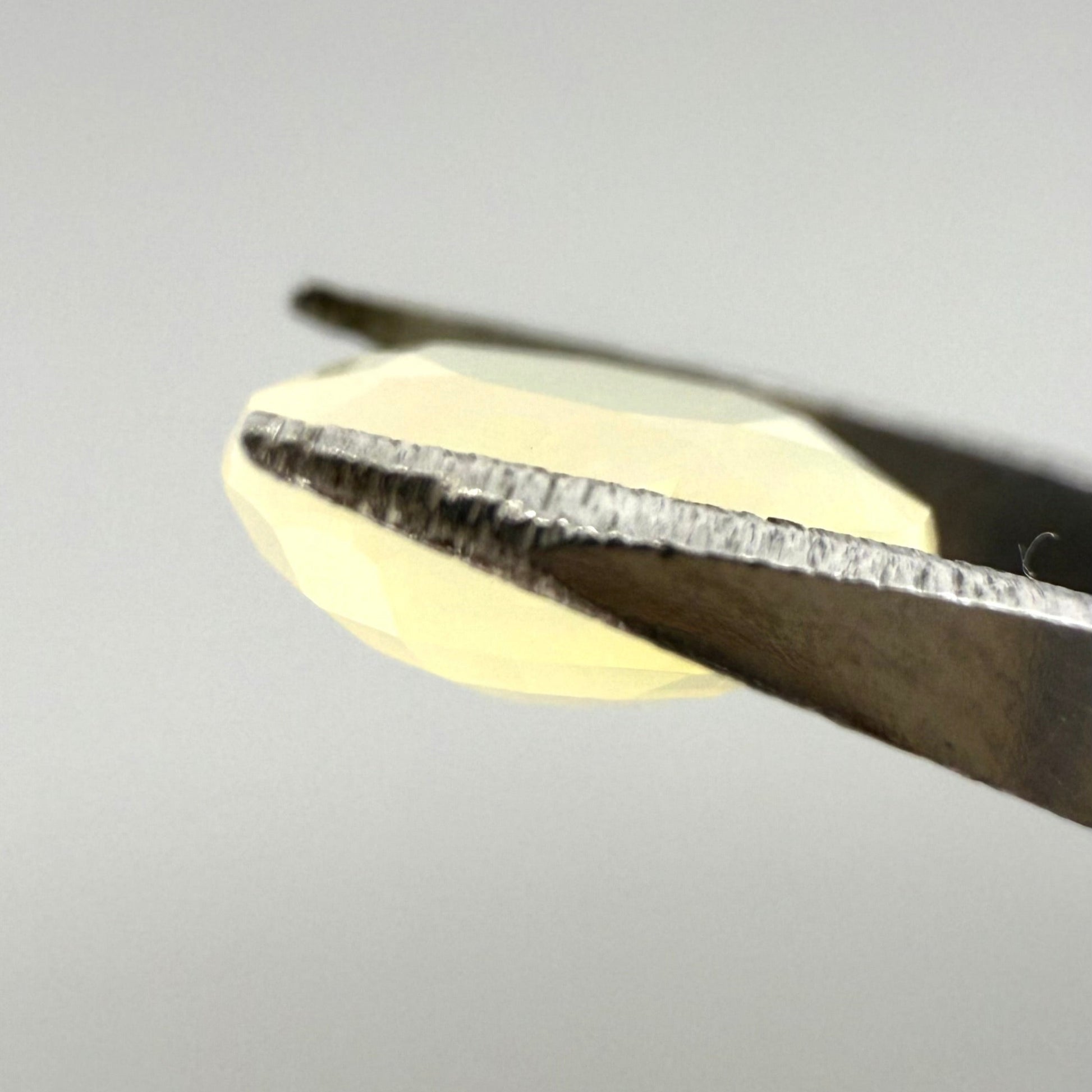 Natural Pastel Yellow Opal gemstone, oval cut