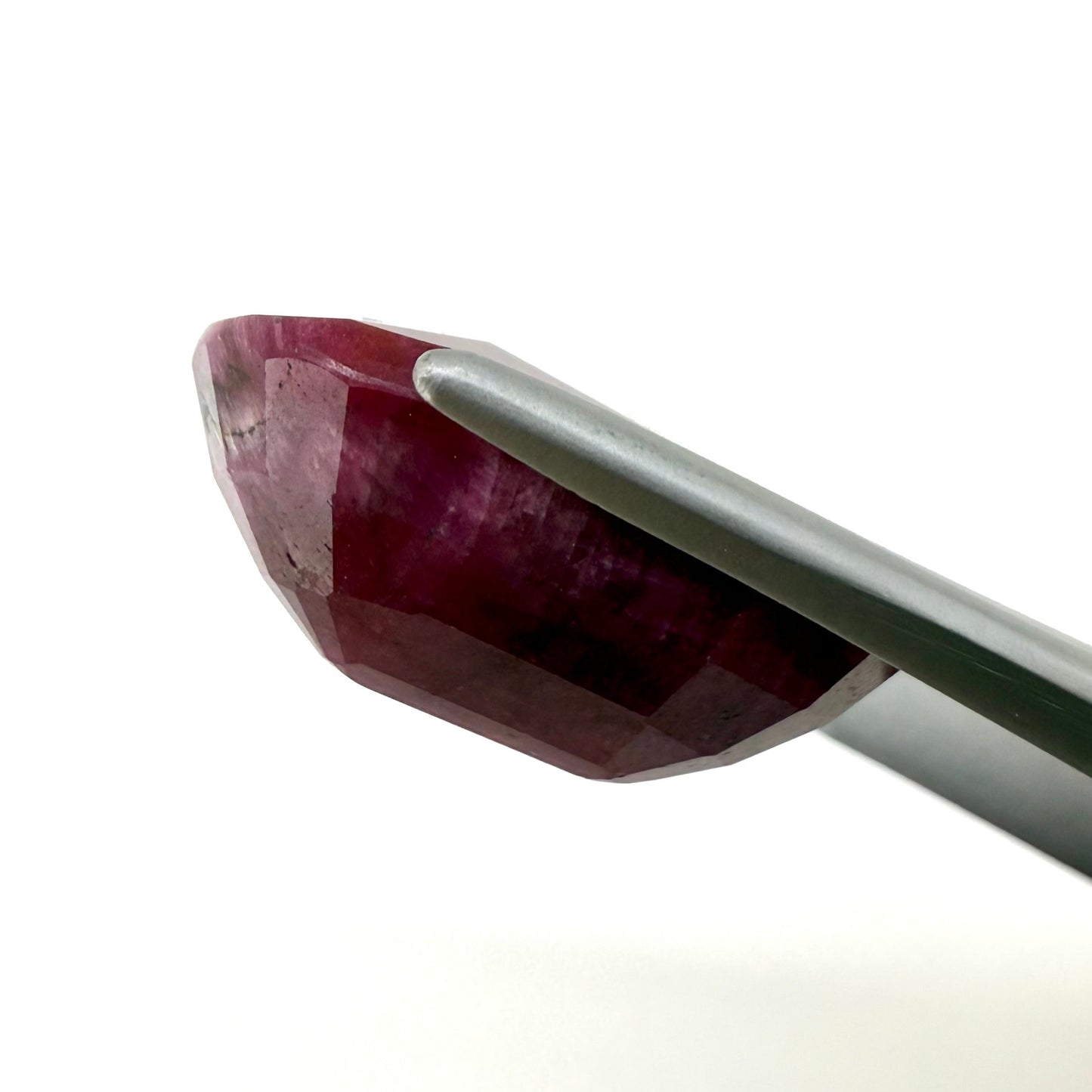 Big Bordeaux Red Marbled Ruby Oval 22.7 Ct