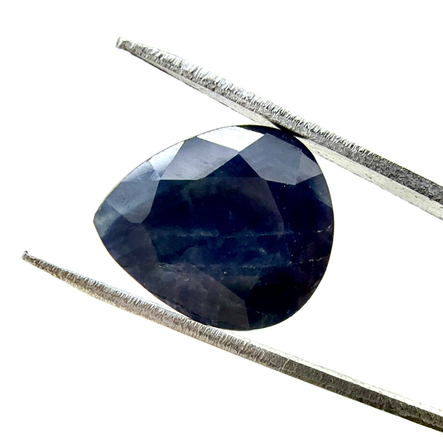 Very Dark Blue Sapphire Set Pear 12 Ct