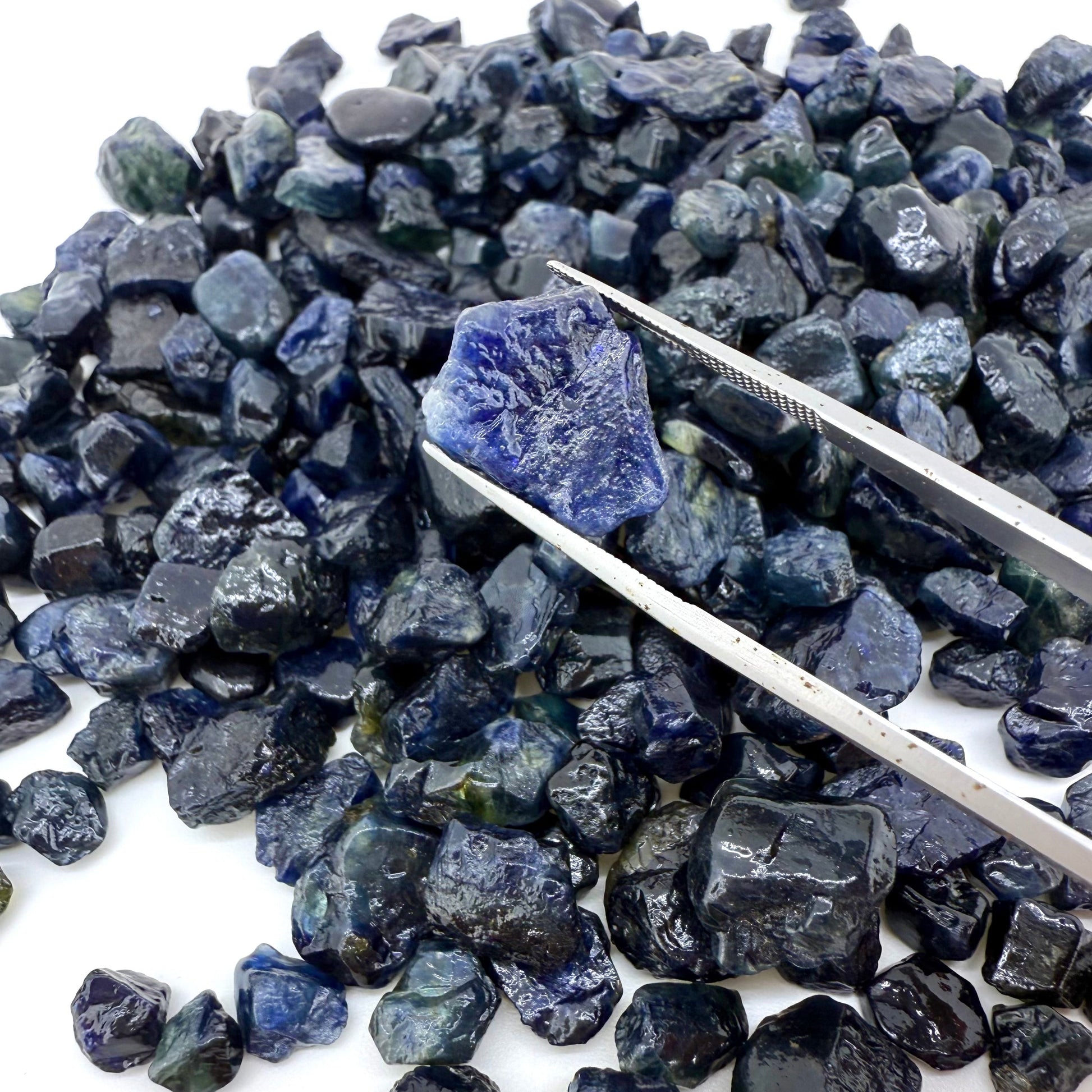 Uncut raw Sapphire gems in natural form, unique collector and artisan jewelry material