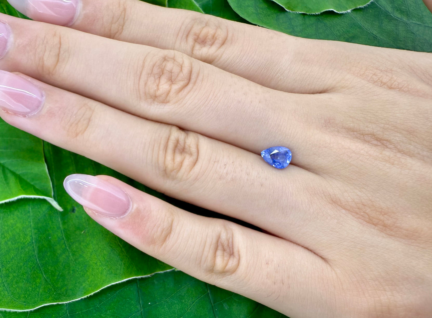 Pale Blue Sapphire Pear 1.0 Ct