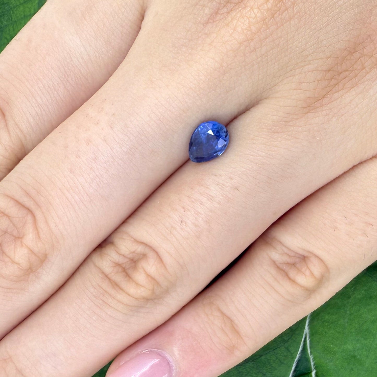 Natural Cornflower Blue Kyanite gemstone, pear shape