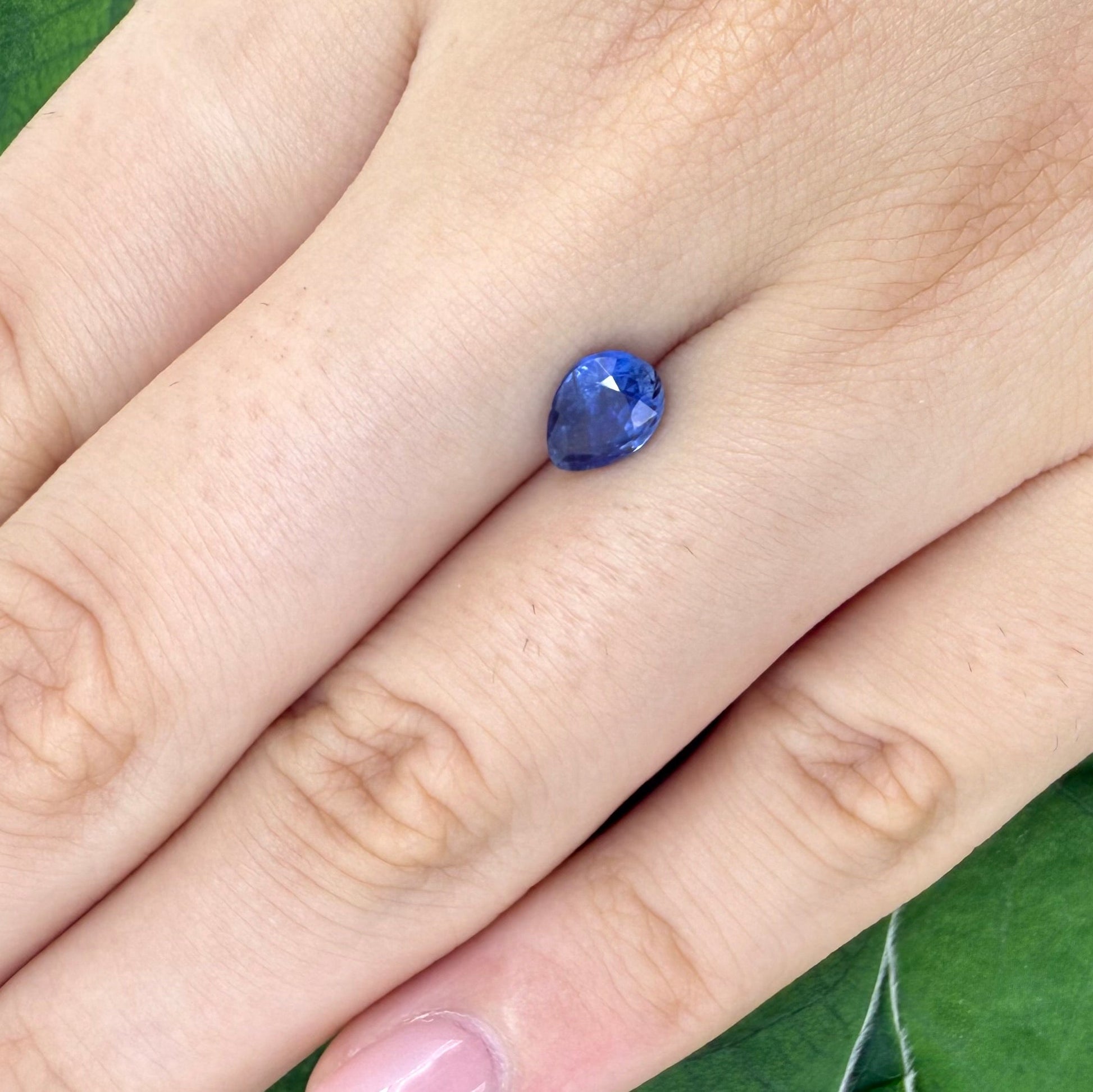 Natural Cornflower Blue Kyanite gemstone, pear shape