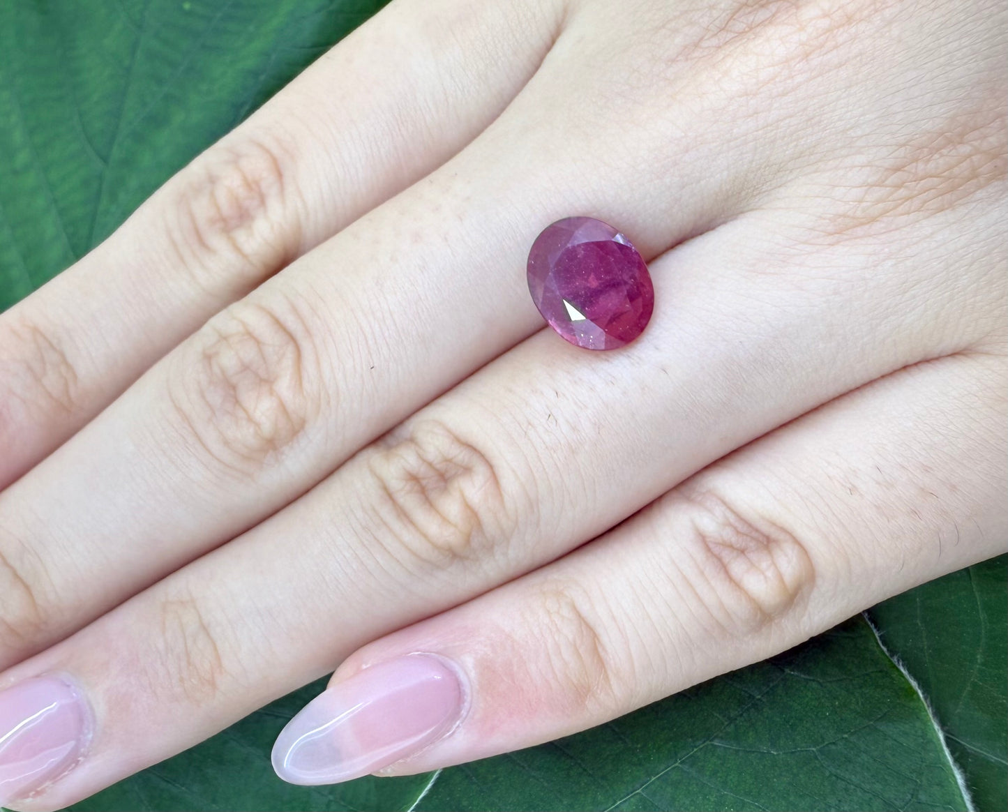 Purplish Red Ruby Oval 3 Ct