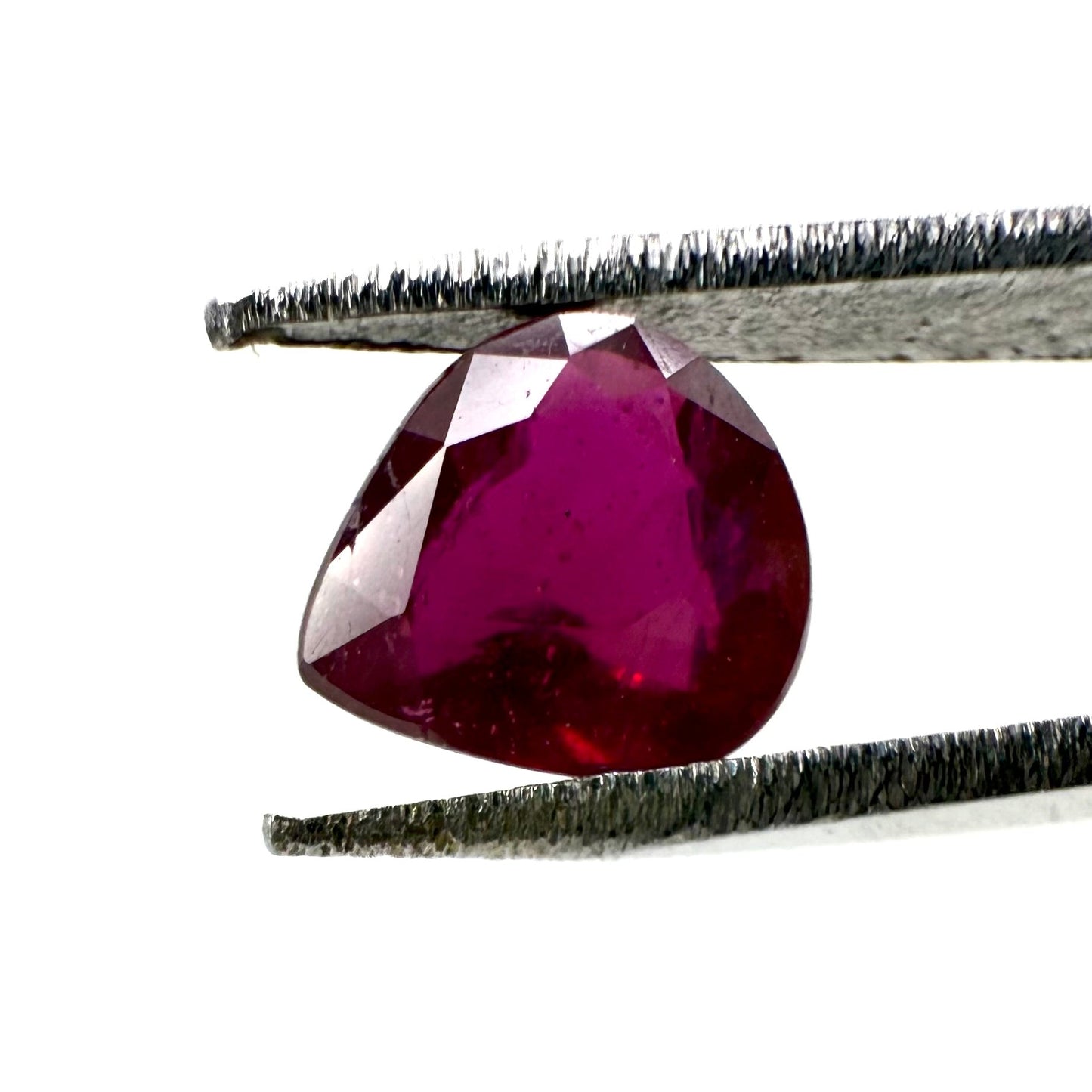 Pinkish Red Ruby Pear 0.97 Ct