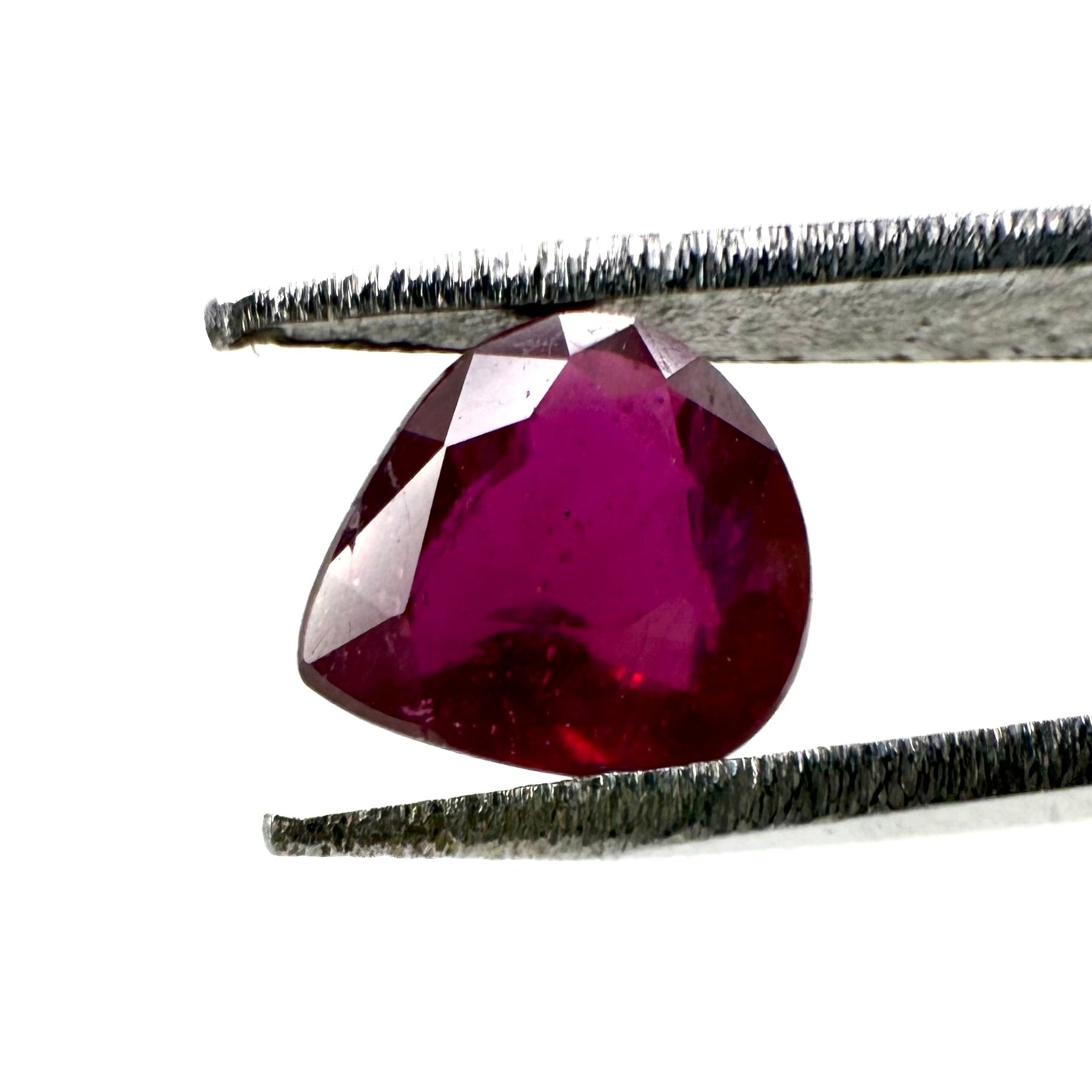 Natural Pinkish Red Ruby gemstone, pear cut