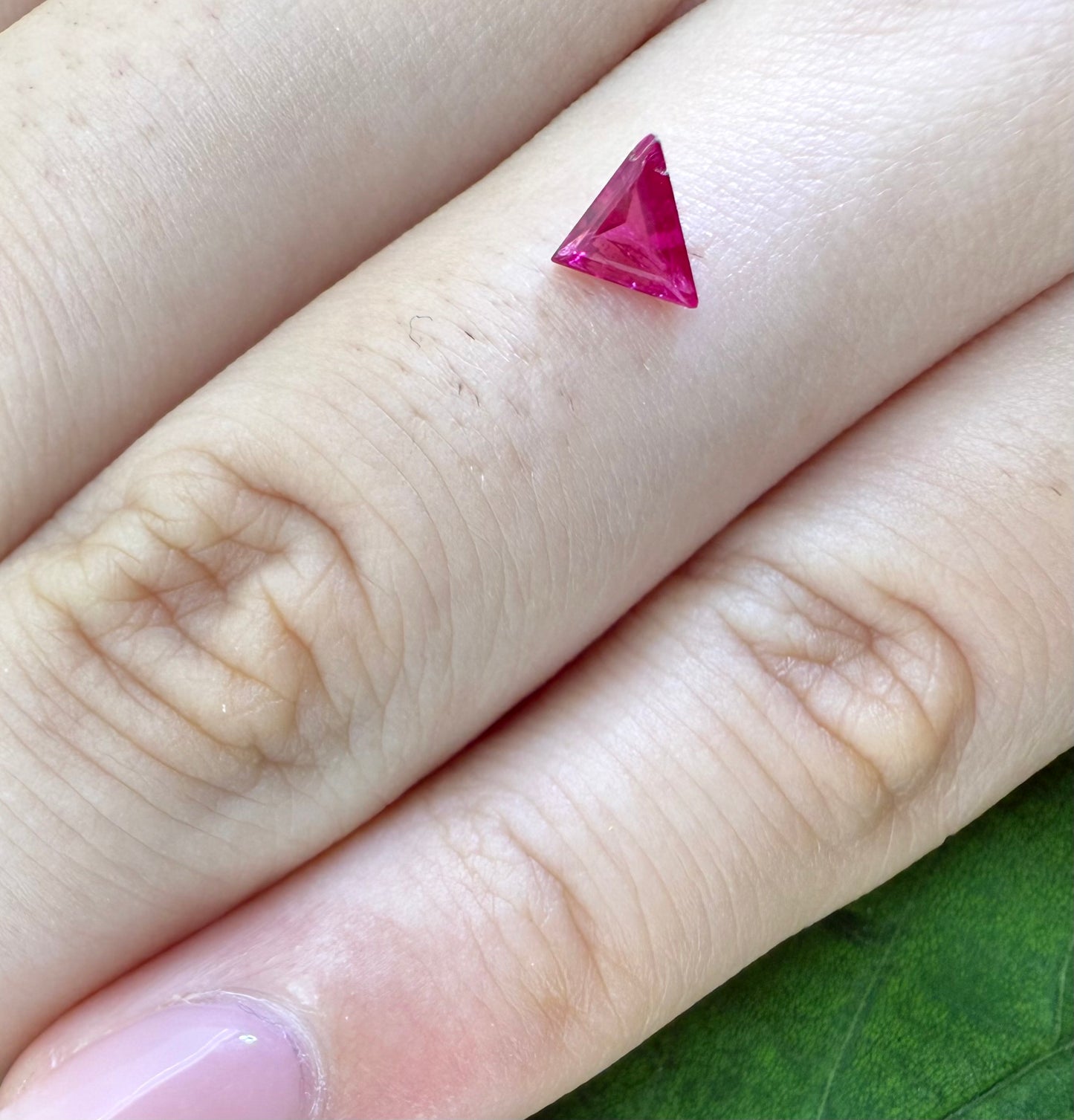 Pink-Red Ruby Triangle 0.33 Ct