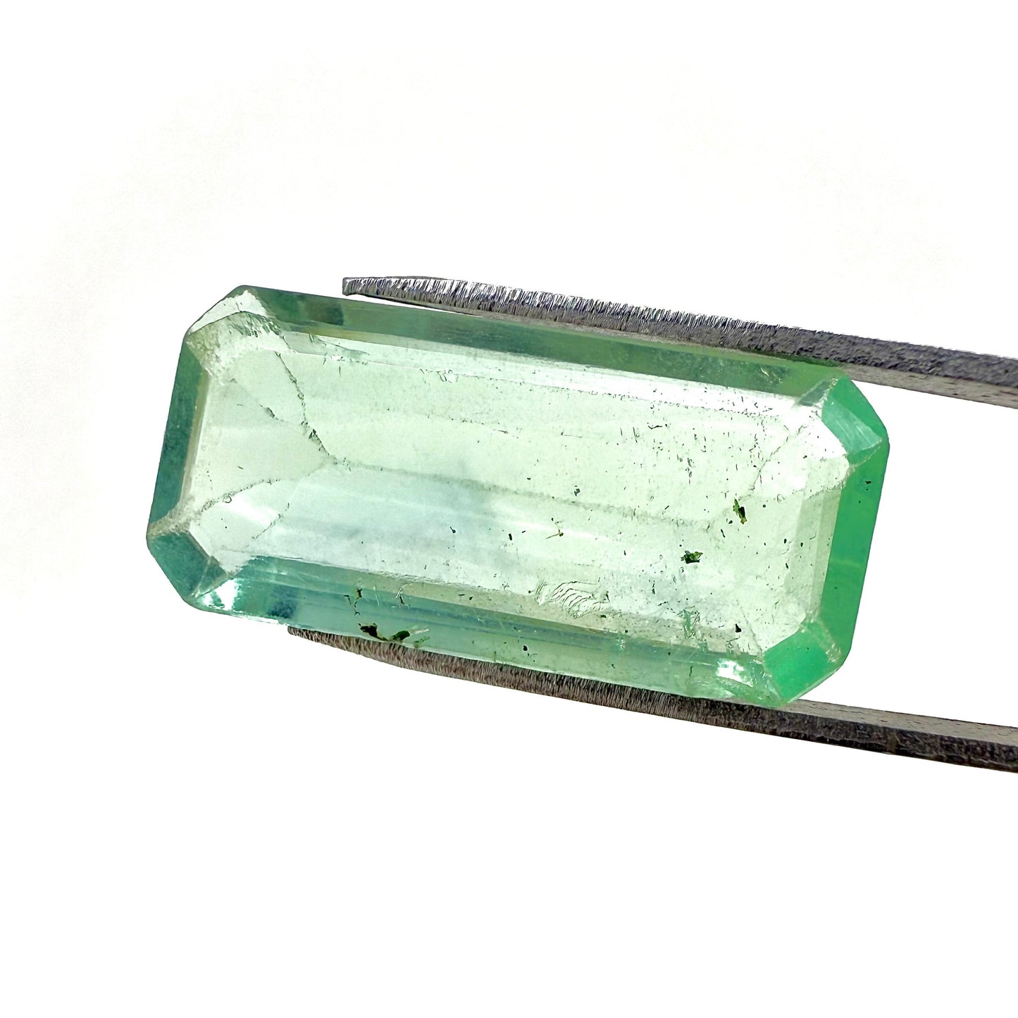 Pastel Green Hues Fluorite Emerald cut 13.47 Ct