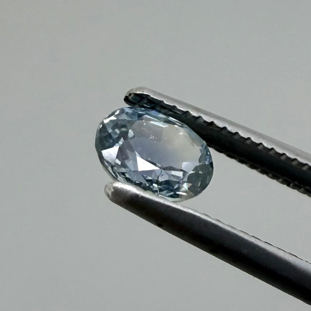 Pastel Blue Sapphire Oval 0.55 Ct