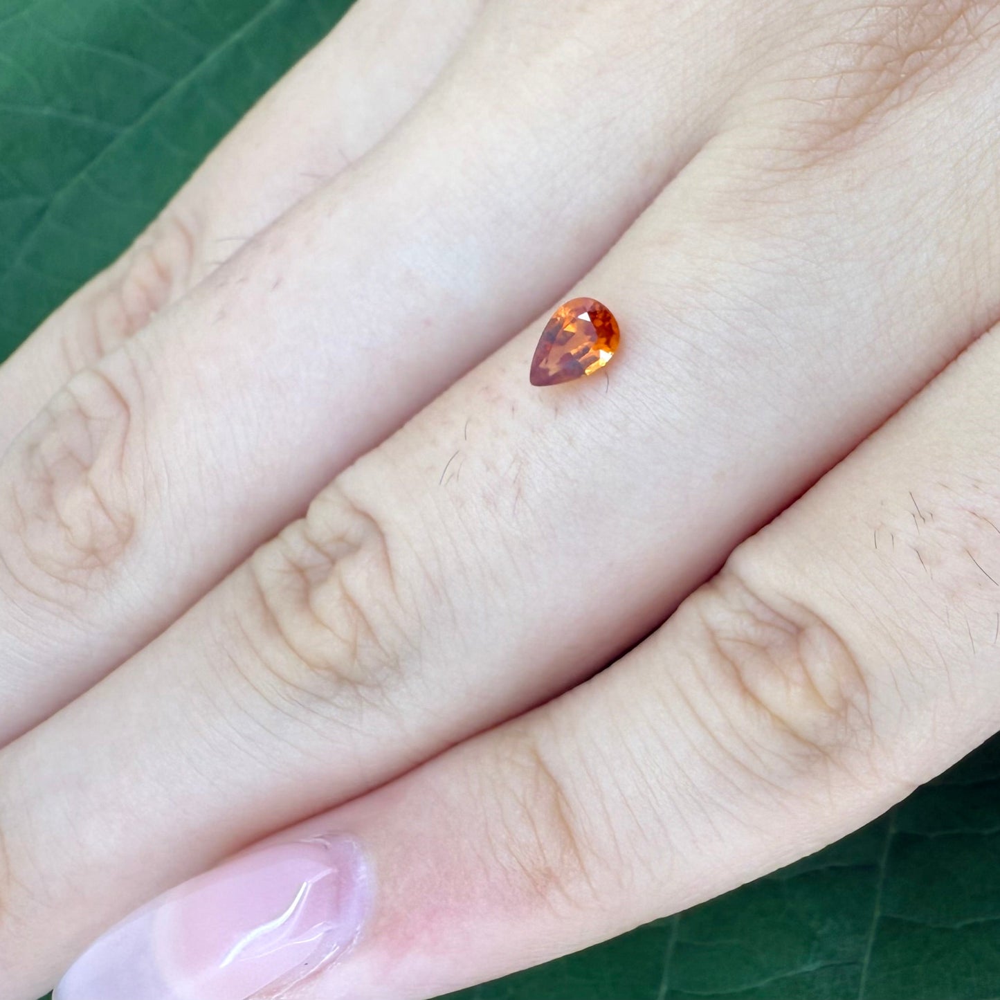 Natural Fiery Orange Spessartine gemstone, pear cut