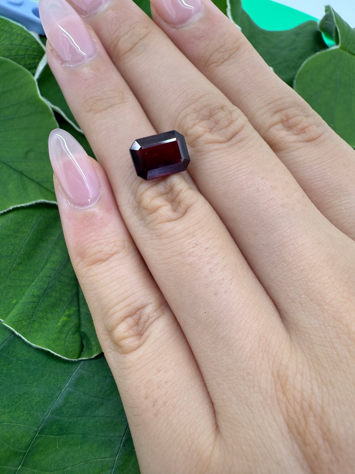 Rusty Red Garnet "Pyrope" Emerald cut 3.74 Ct