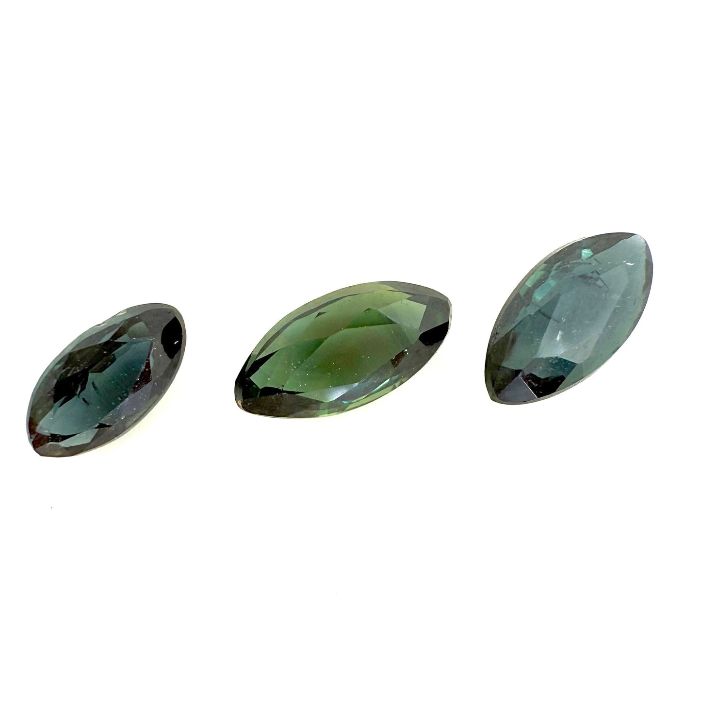 Bi-Color (Blue Green) Sapphire Set Marquise 1.23 Ct