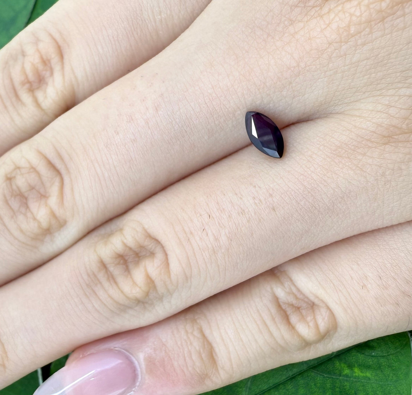 Dark Purple Sapphire Marquise 0.57 Ct