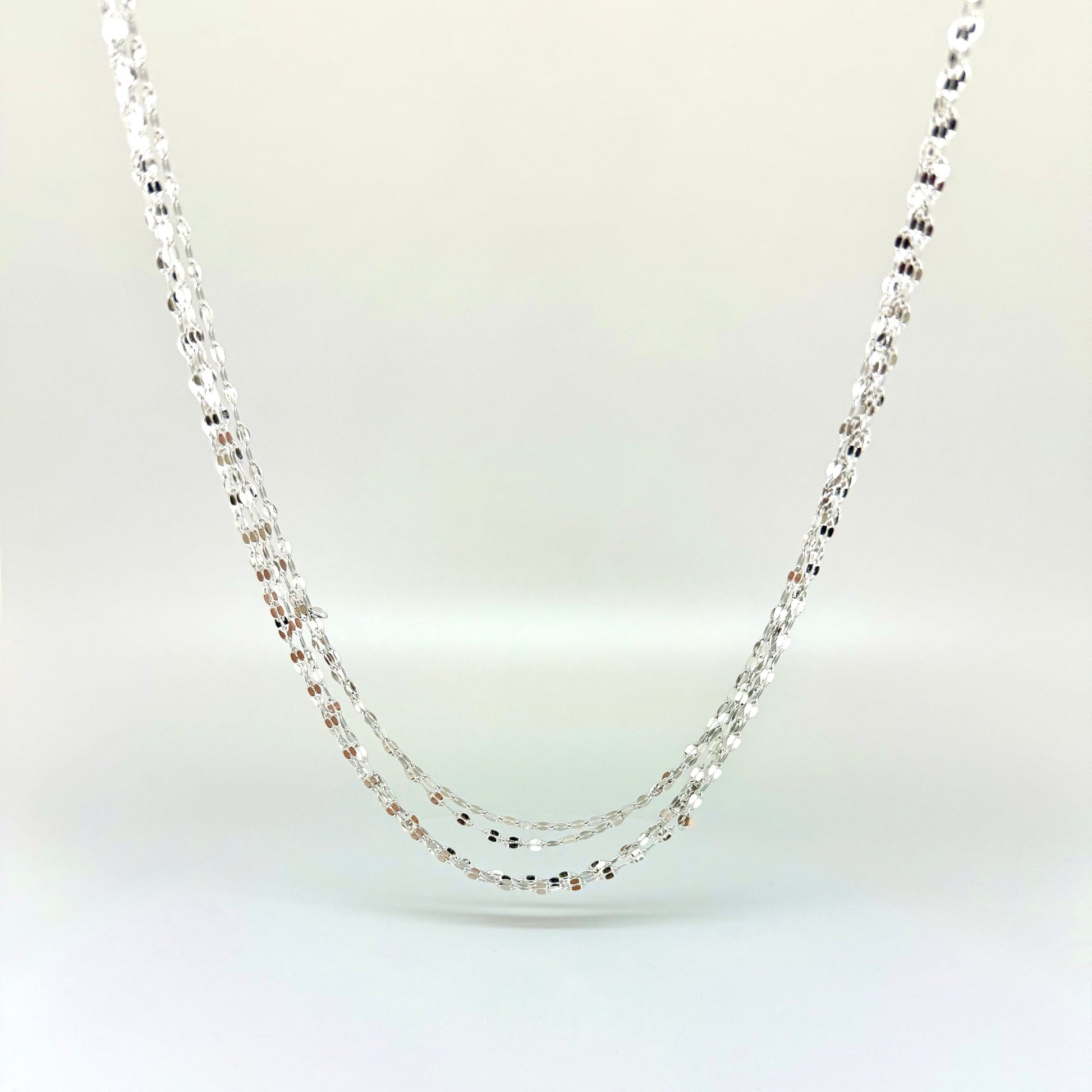 60cm stainless steel chain with polished finish, elegant and durable, ideal for pairing with gemstone pendants.