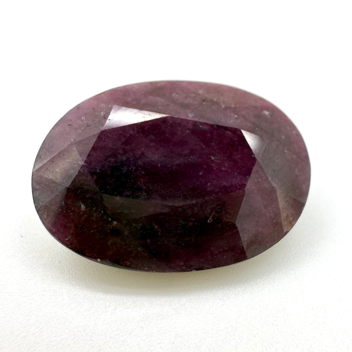 Big Dark Bordeaux Red Ruby Oval 21.8 Ct