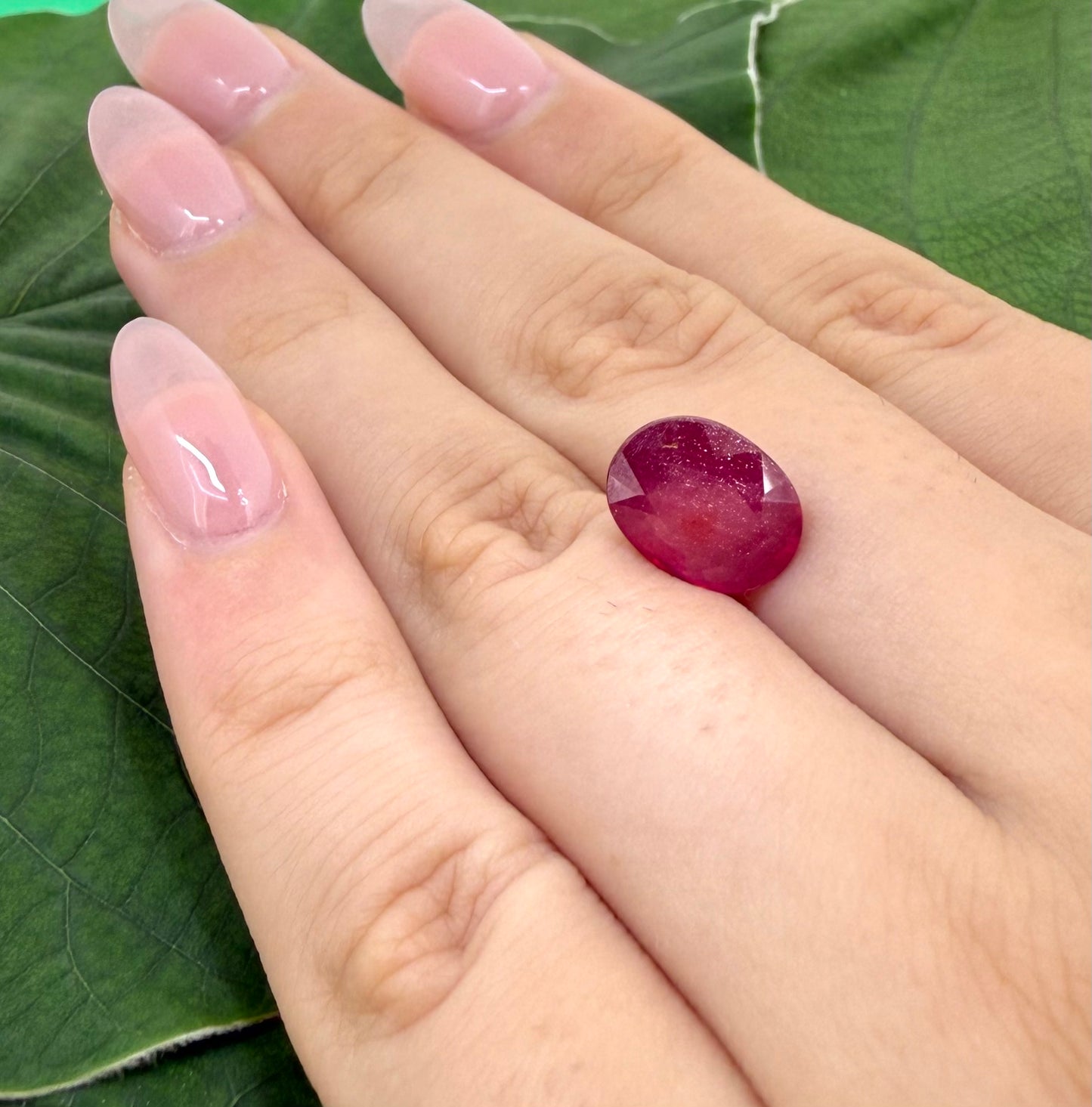 Pinkish Red Ruby Oval 6.3 Ct