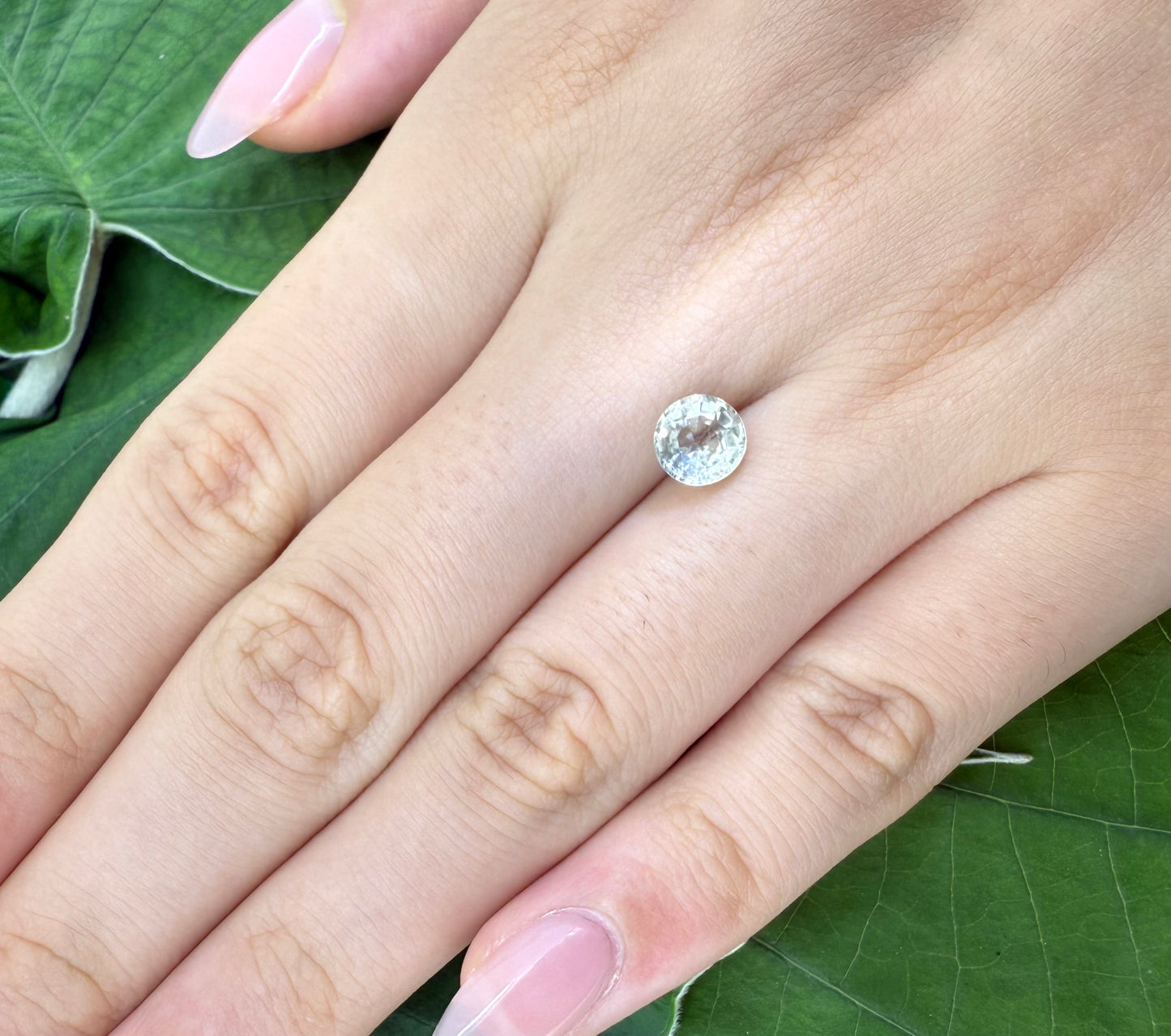 Pale Green Aquamarine Round 1.11 Ct