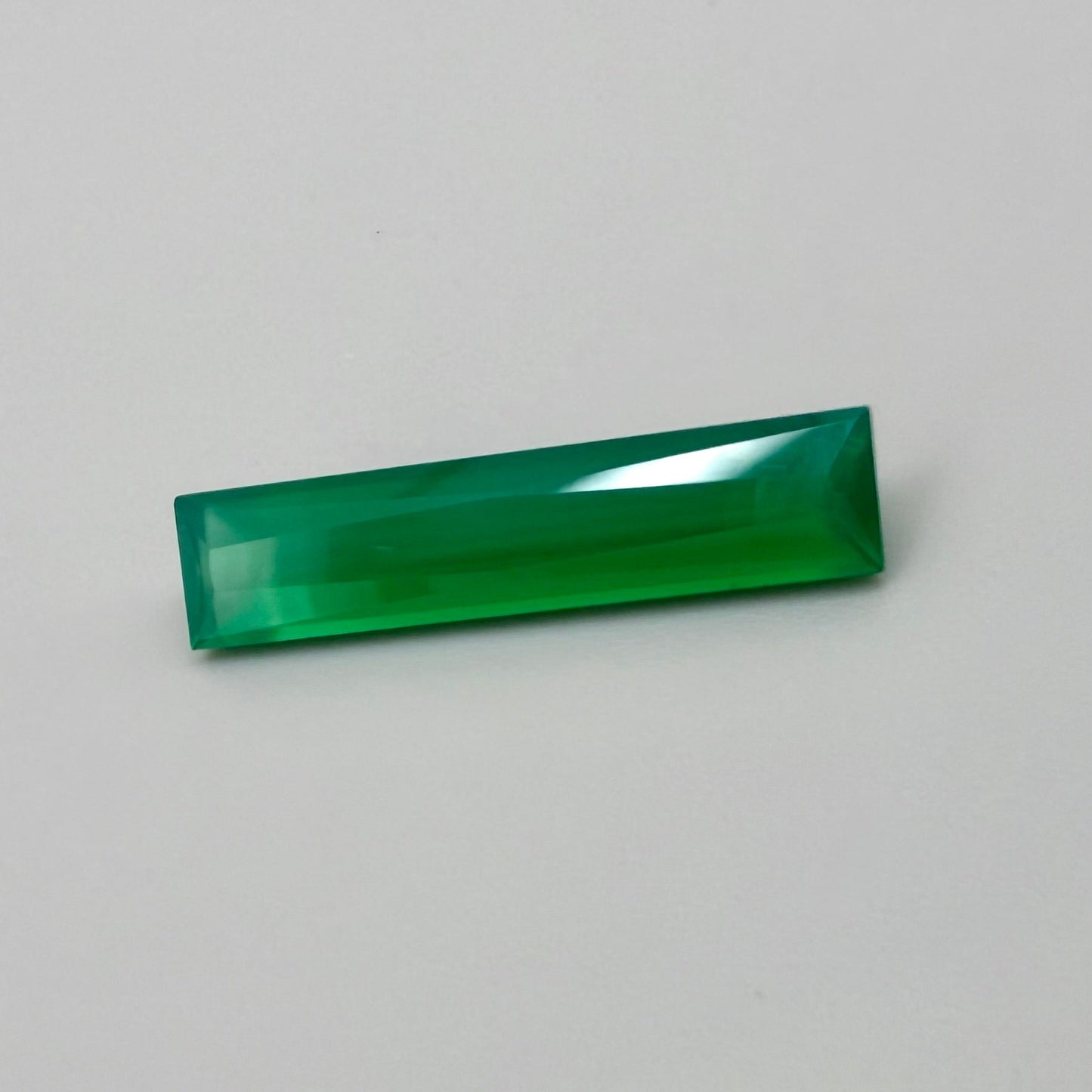 Vibrant Green Chalcedony Baguette 4.85 Ct