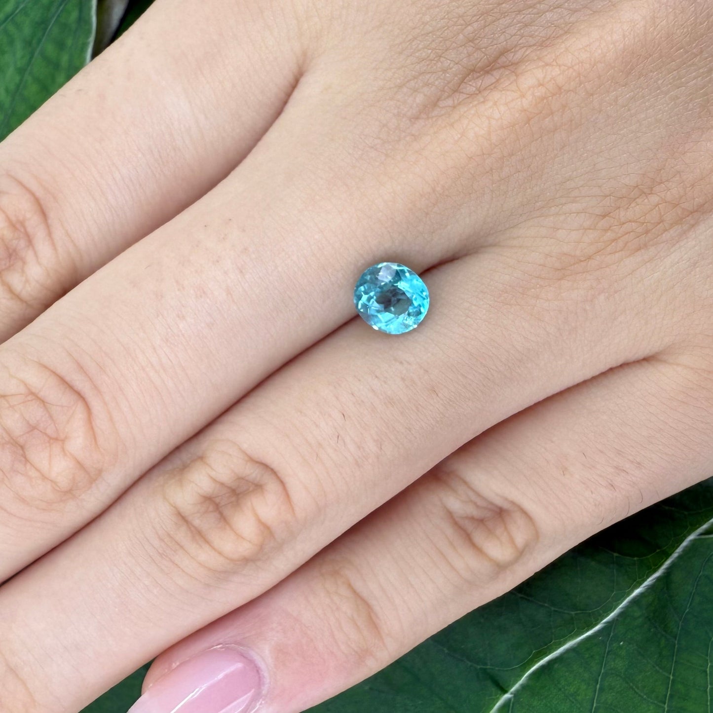 Loose Vibrant Blue Apatite gemstone, oval cut
