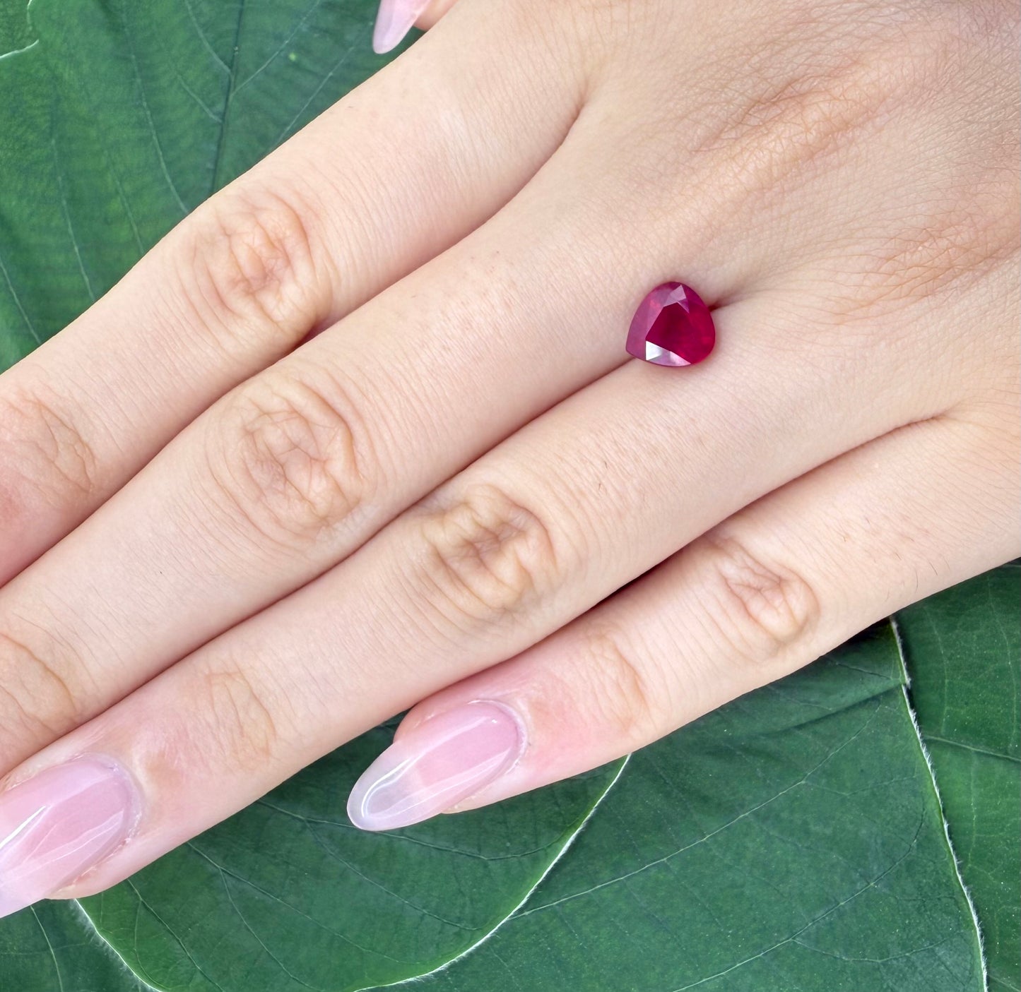 Pinkish Red Ruby Pear 2.01 Ct