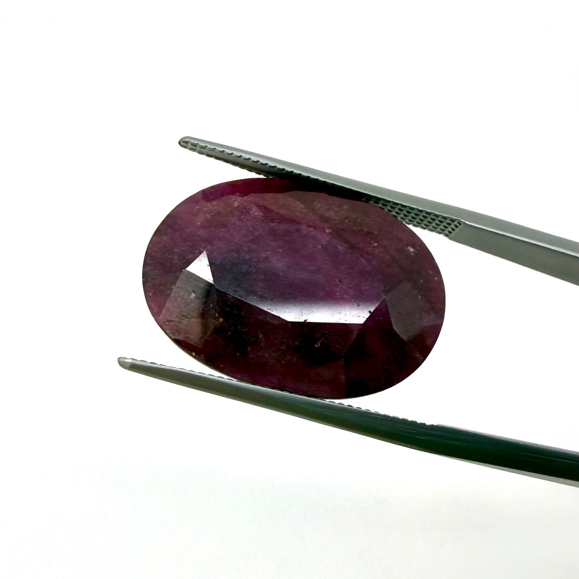 Natural Red Opaque Ruby gemstone, oval cut