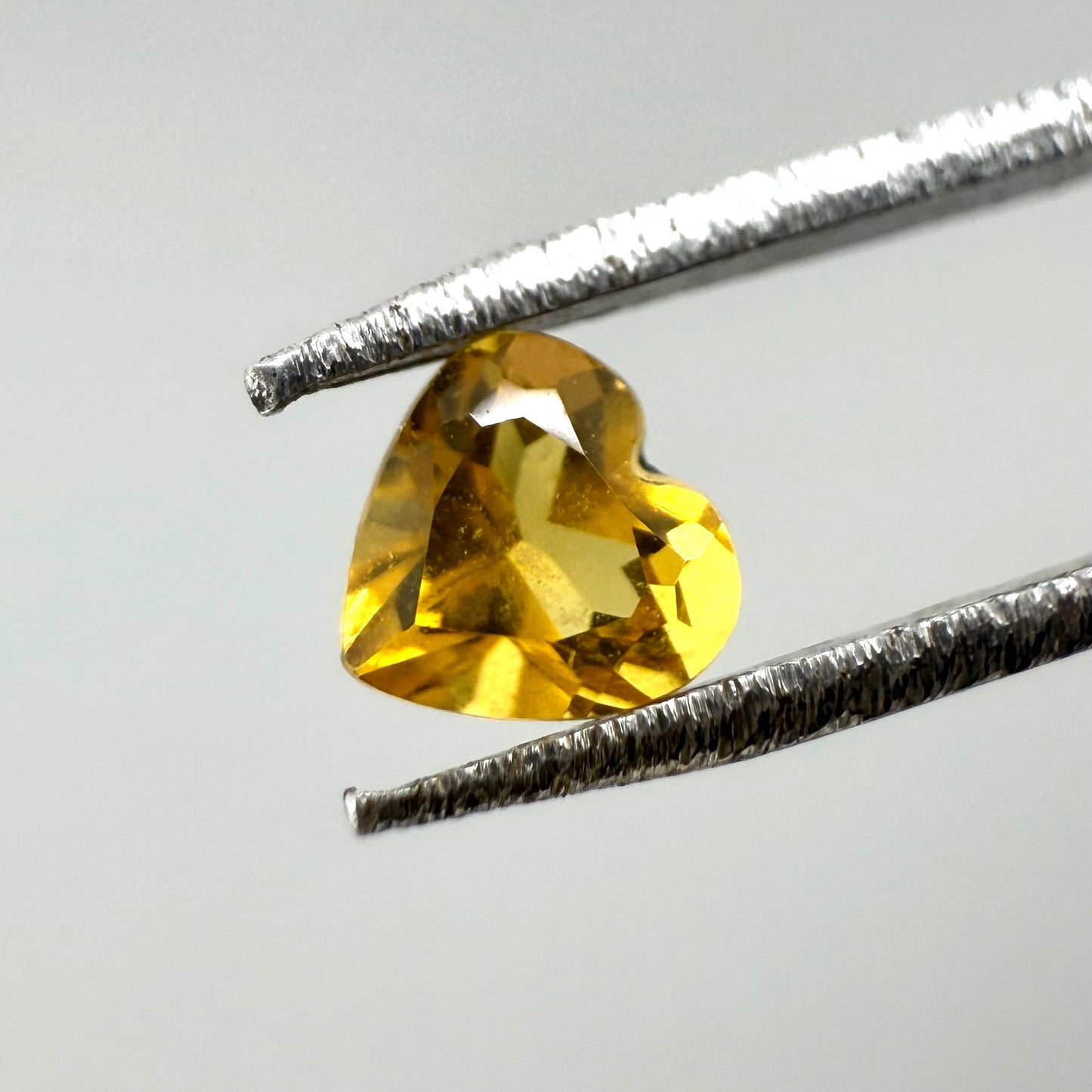 Yellow-Amber Citrine Heart 0.22 Ct