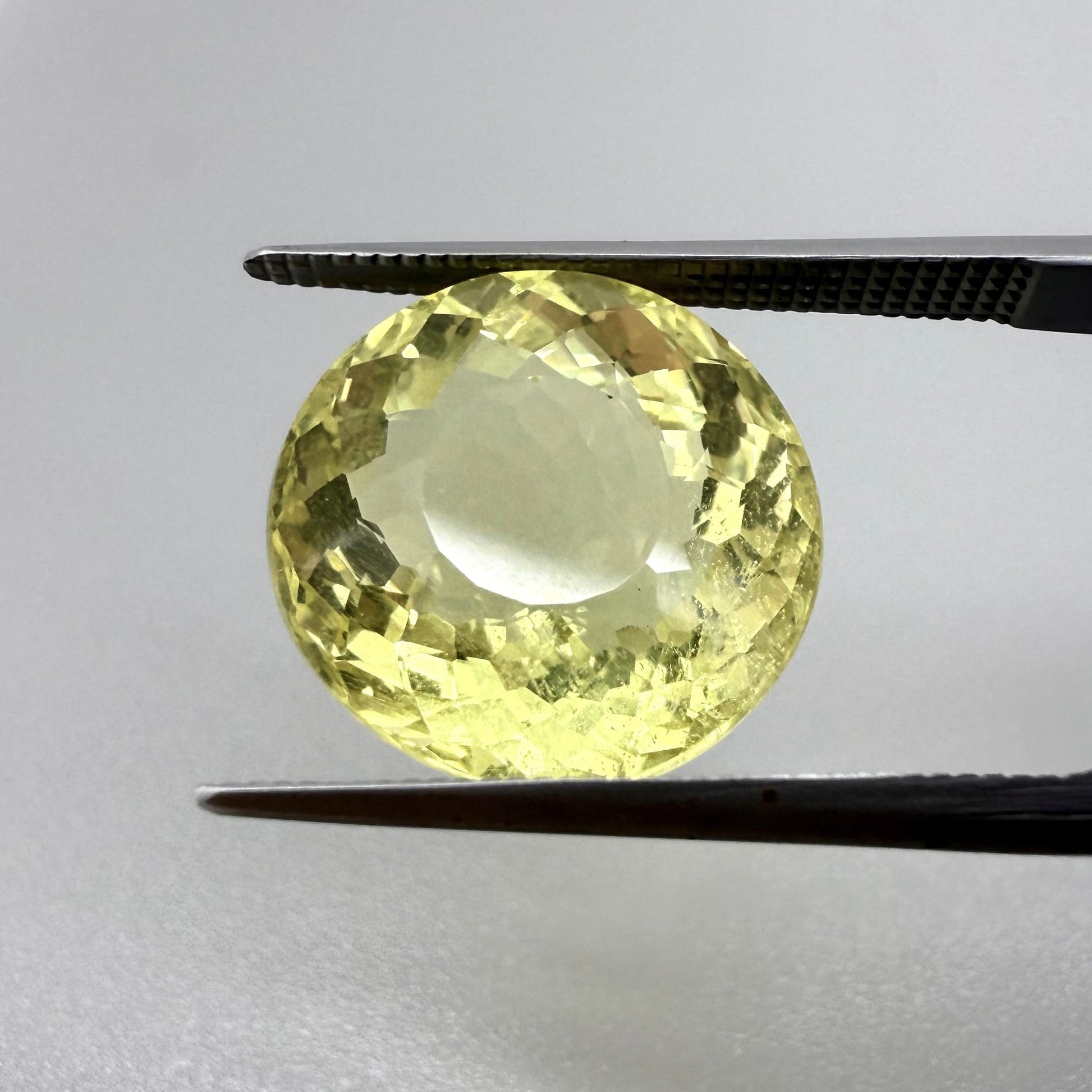 Natural Gold Yellow Lemon Quartz gemstone, round shaped