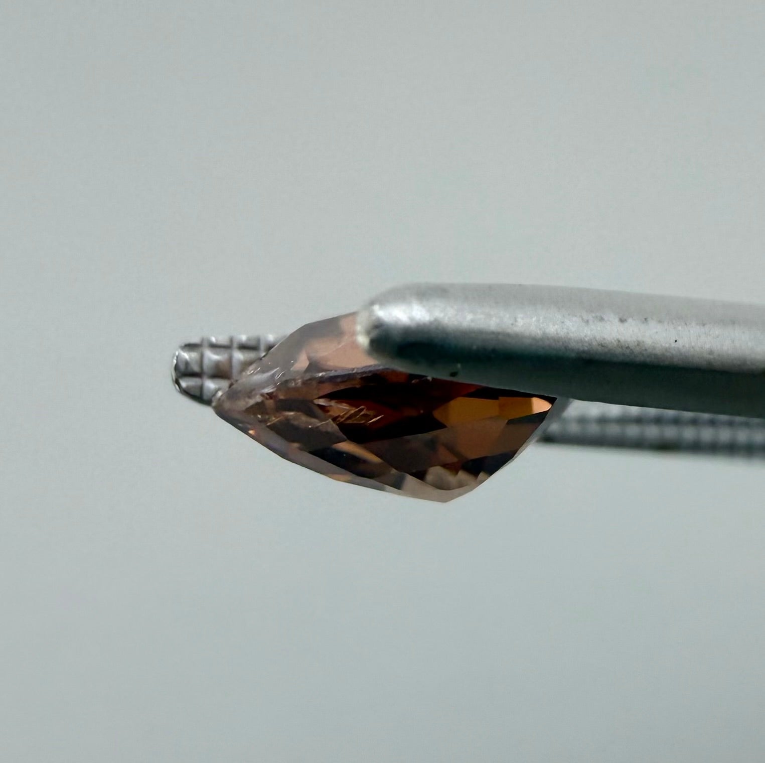 Loose Peach-Pink Zircon gemstone, heart shaped