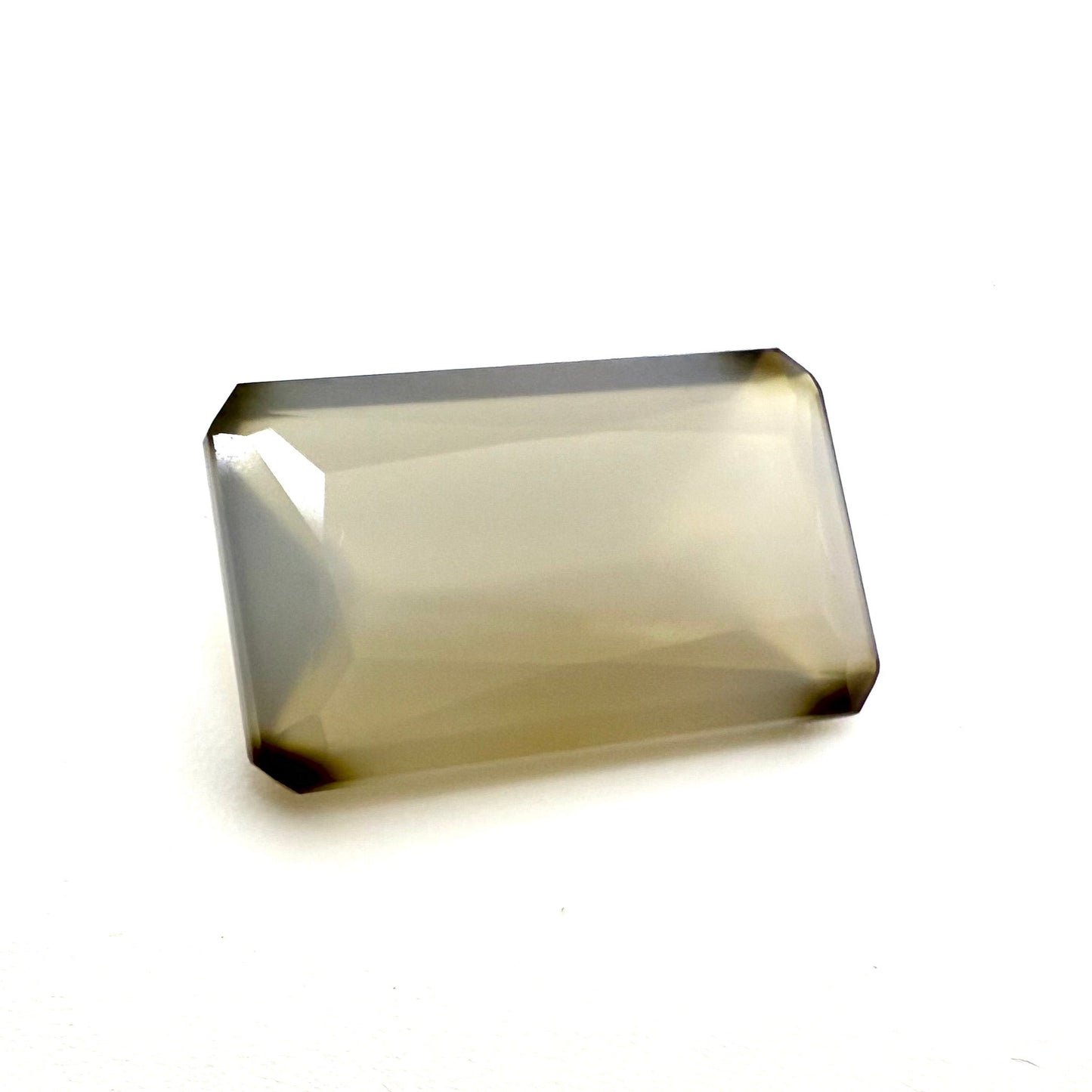 Brown-Grey Hues Chalcedony Emerald cut 5.33 Ct