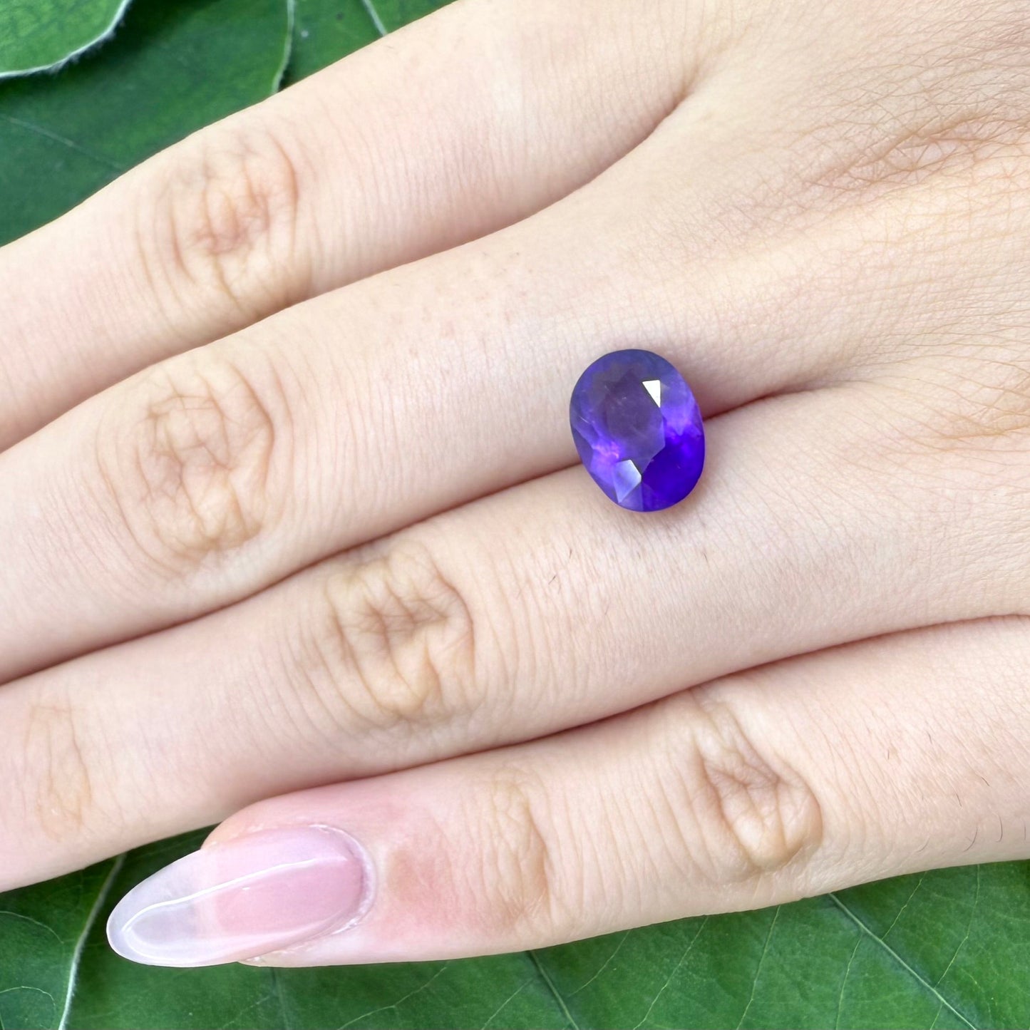 Natural Purple Pink Amethyst gemstone, oval cut