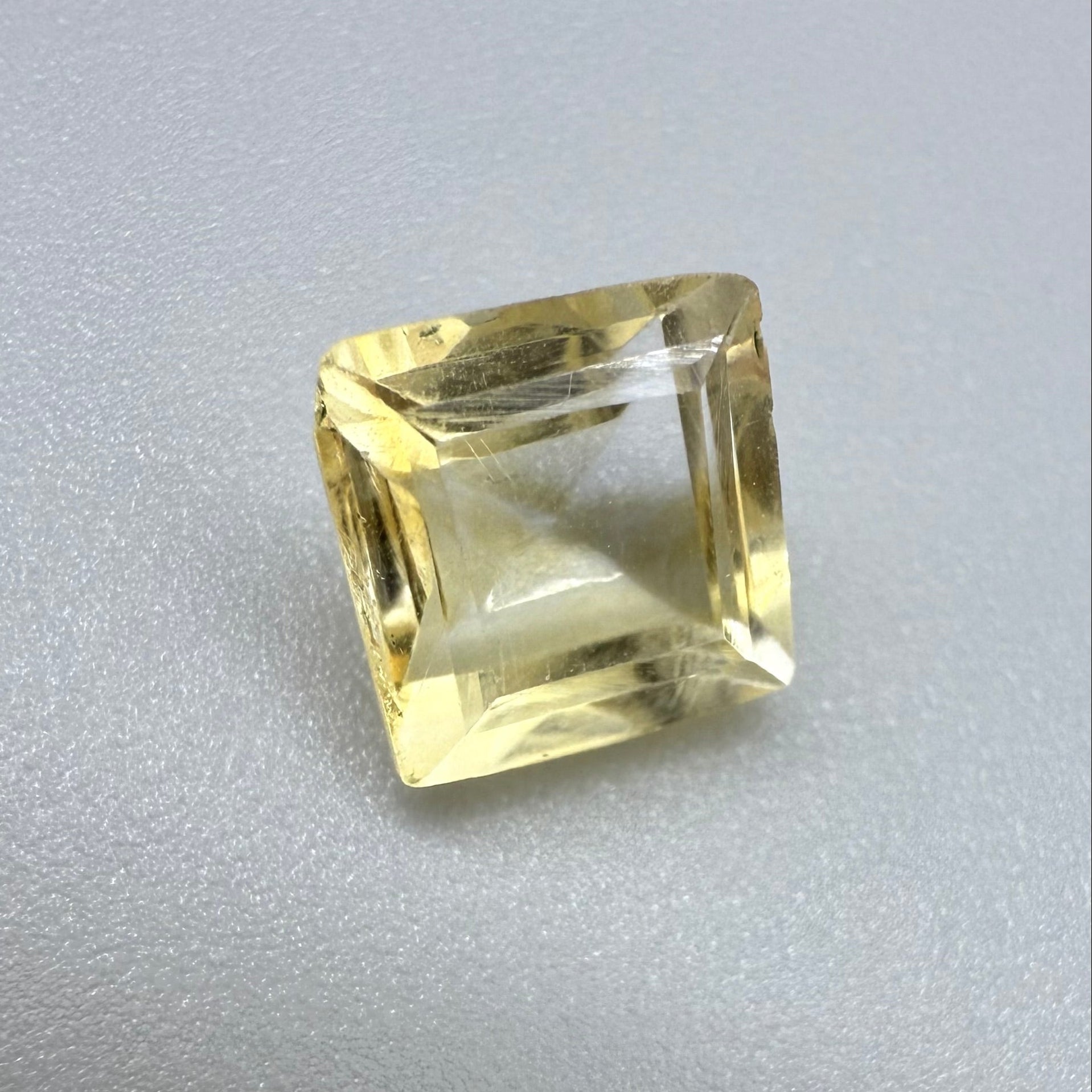 Loose Champagne Citrine gemstone, square cut
