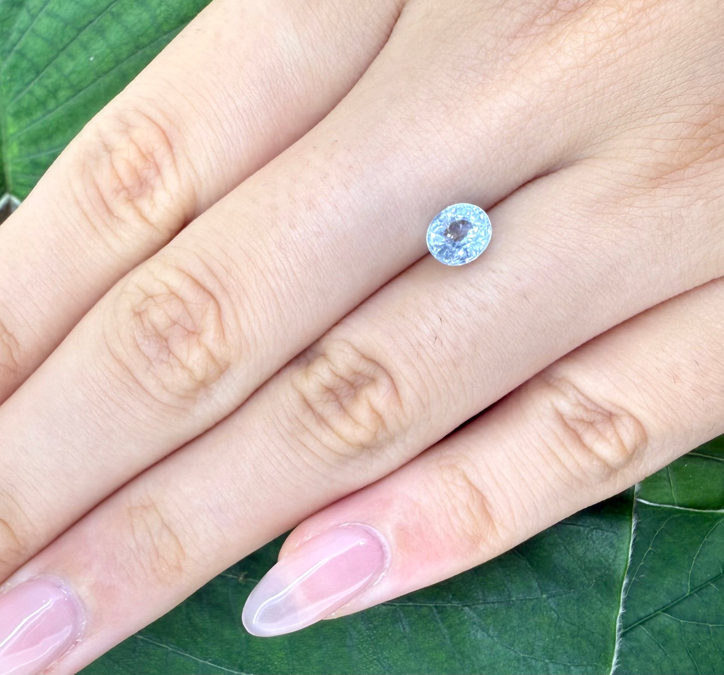 Pale Blue Aquamarine Oval 0.78 Cts