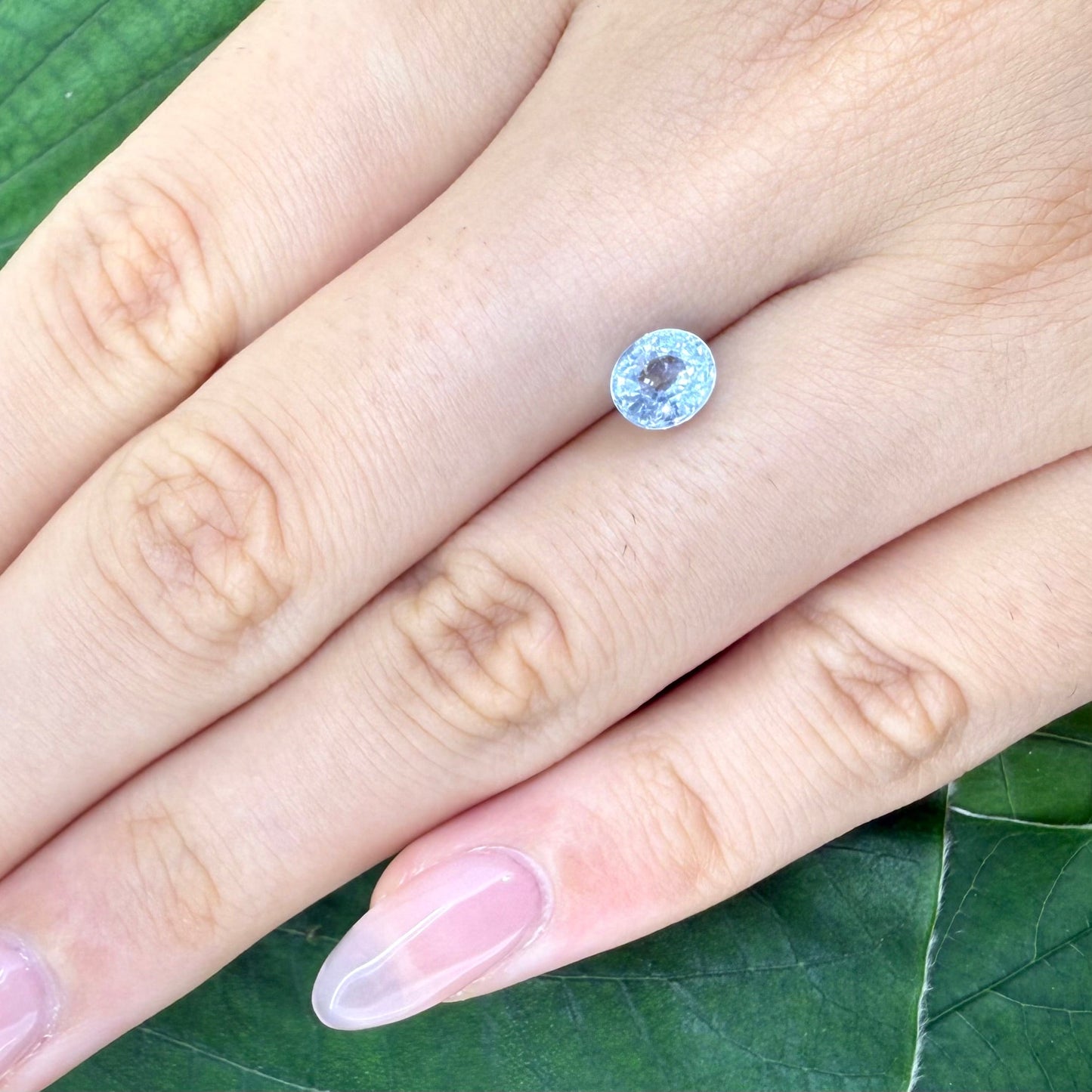 Natural Pale Blue Aquamarine gemstone, oval cut